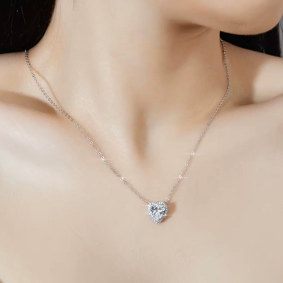 ❤️💎 Colier Inimă Strălucitoare din Argint 925 cu Zirconia