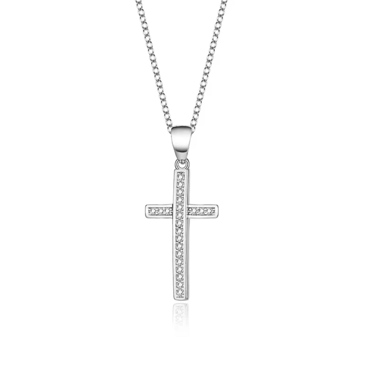 💎 Colier Cross Glow – Argint 925