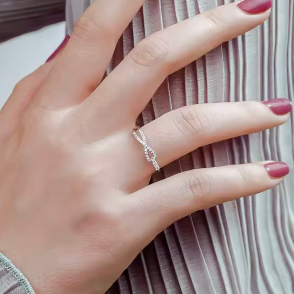 ♾️ Inel Reglabil din Argint 925 și Pietre Zirconia