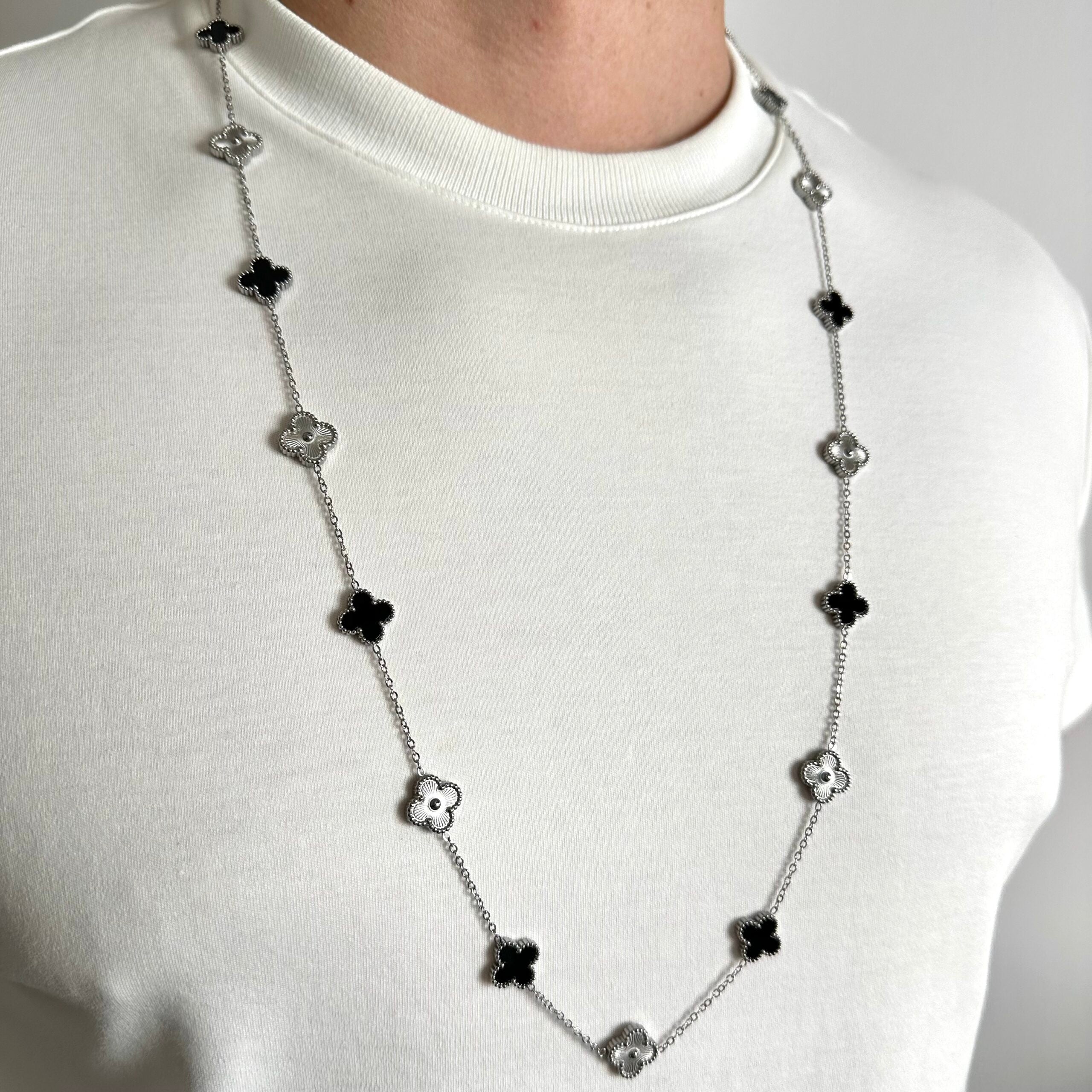 Colier Clover Silver 95cm