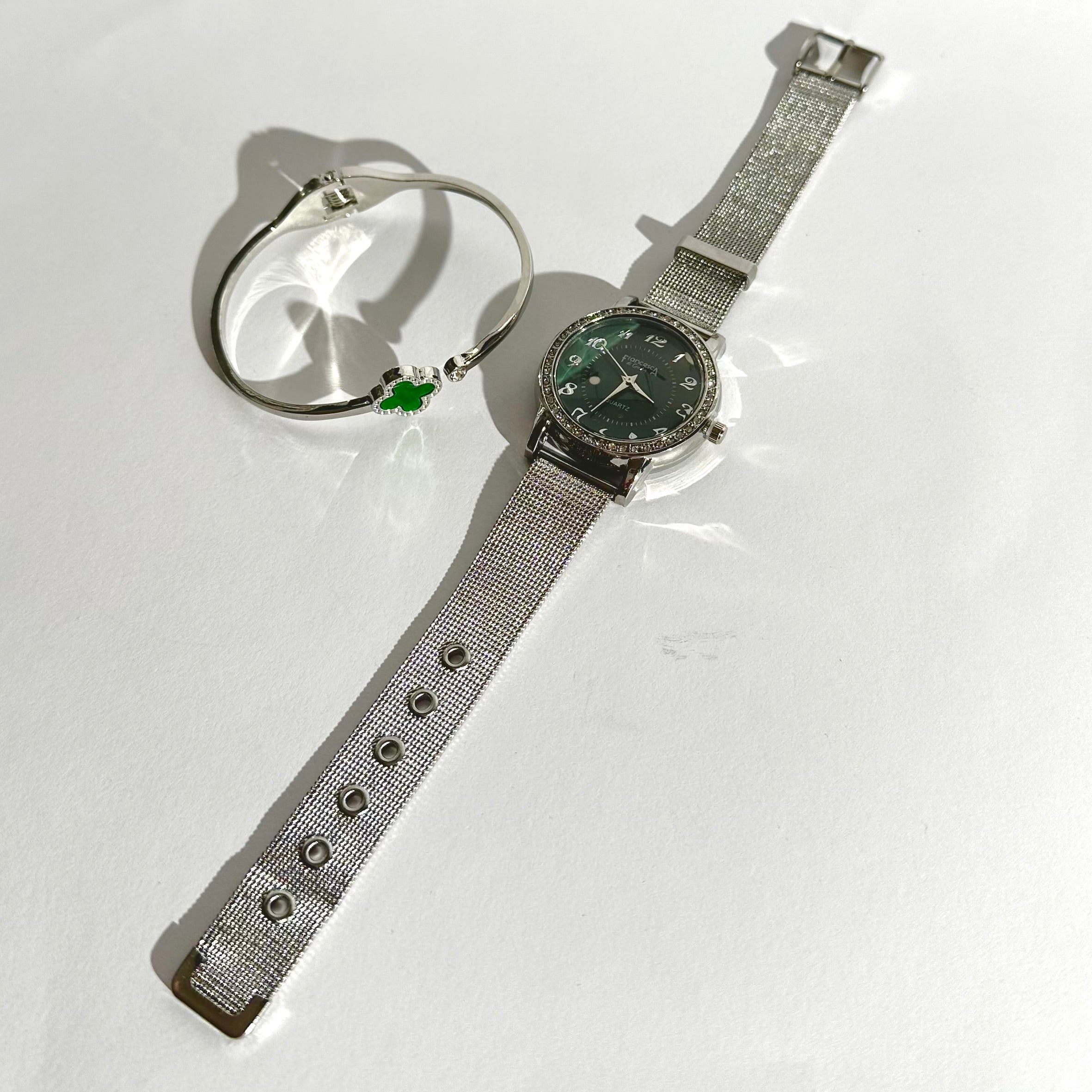 ⌚ Set Ceas & Brățară Francesca – Silver Edition