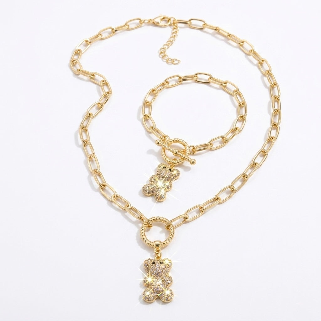 Set Teddy Placat cu Aur de 18K
