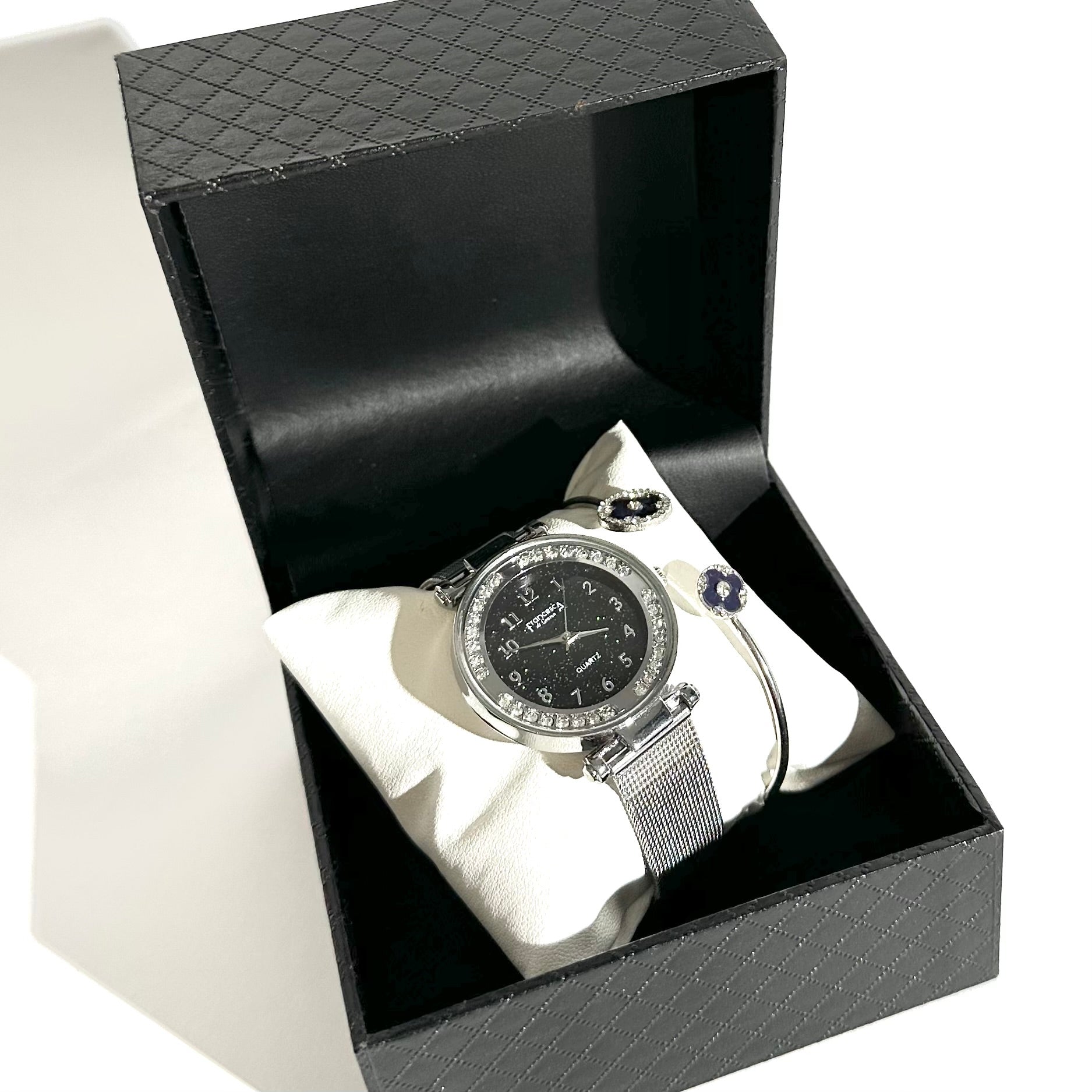 ⌚✨ Set Eleganță Albastră – Ceas & Brățară Cadou