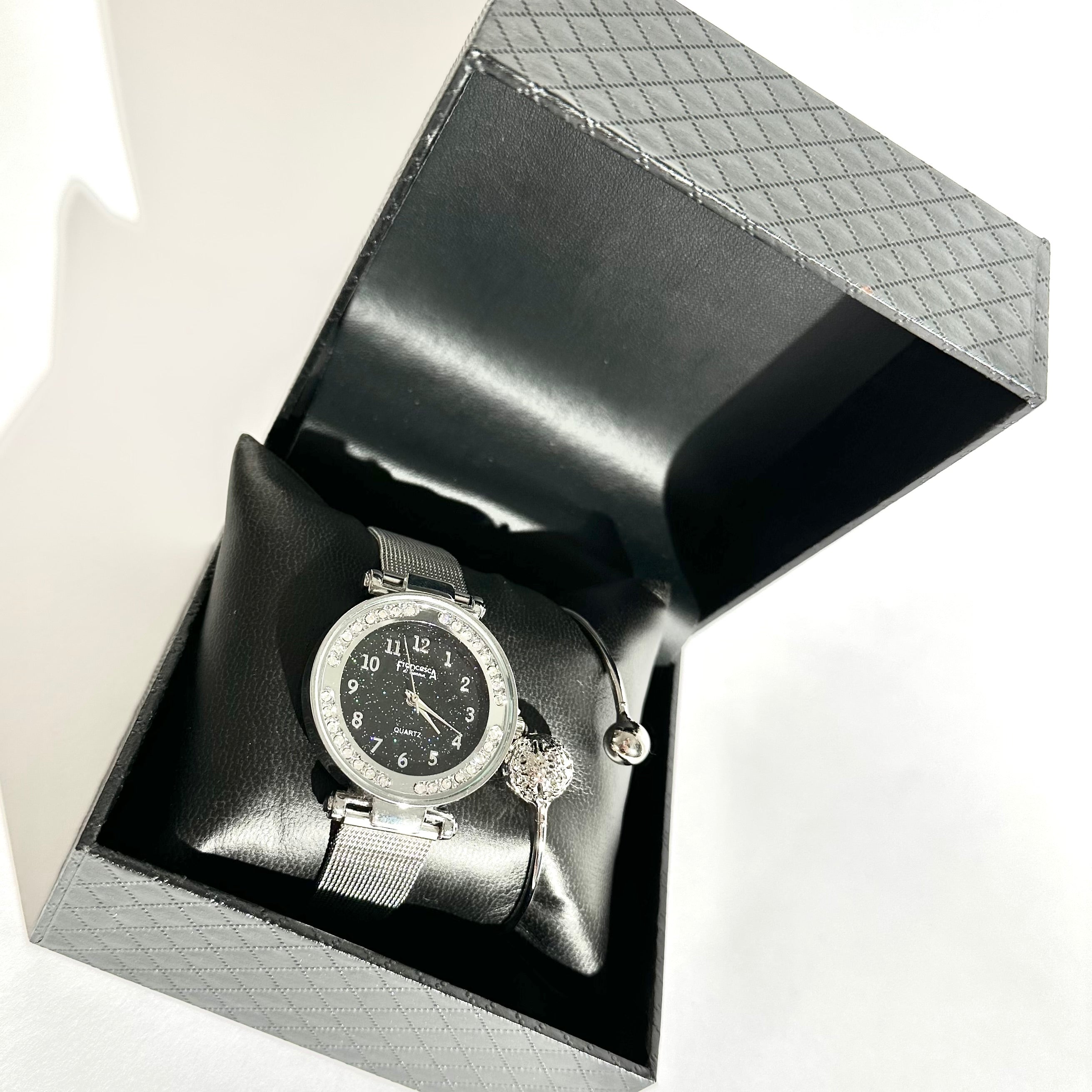 ✨ Set Ceas & Brățară Silver – Eleganță Modernă