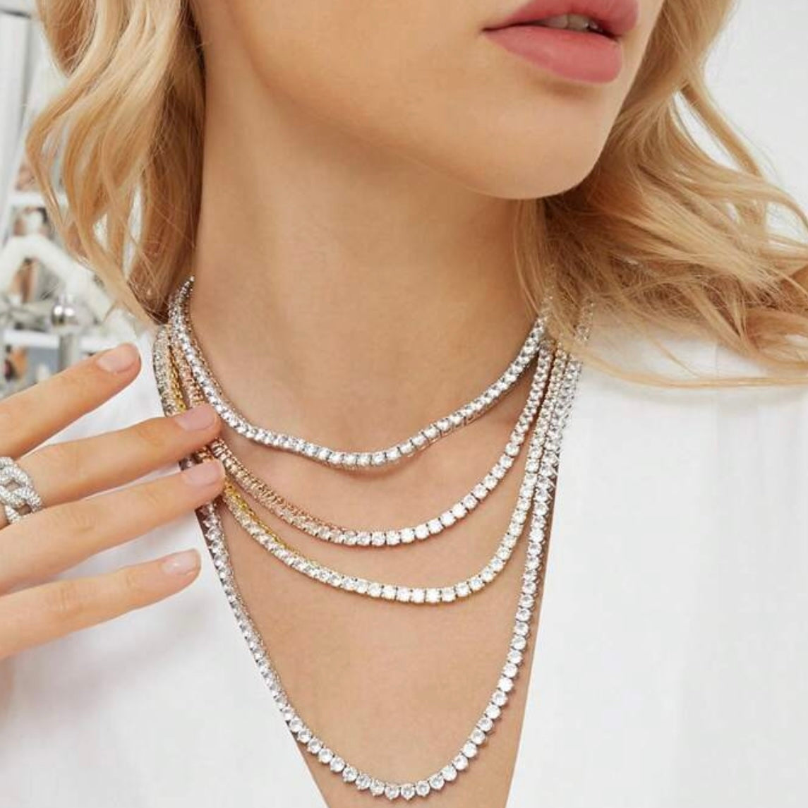 Colier Tennis Luxury Unisex 💎 Silver/Gold