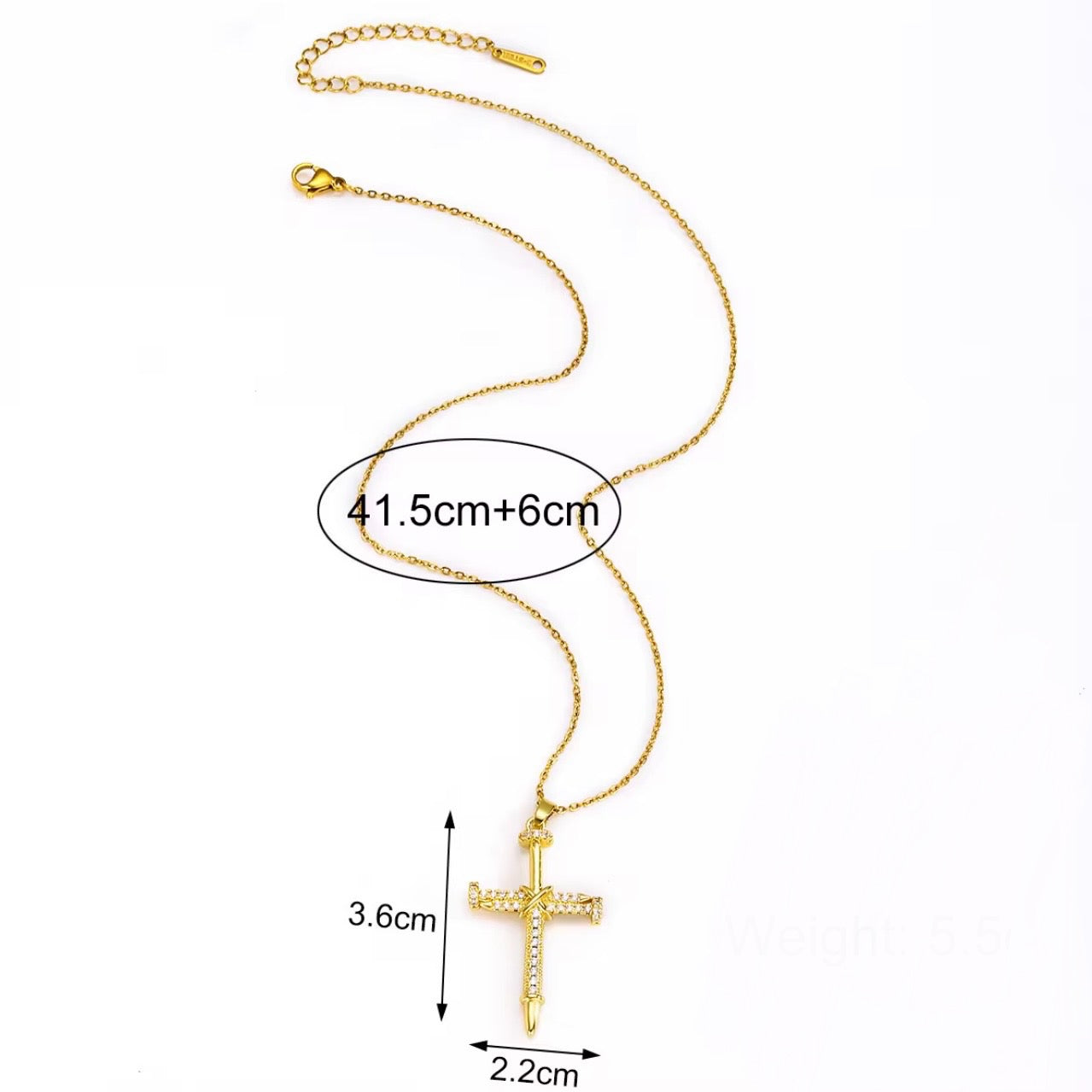 Colier cu Pandantiv Cruce - Gold/Silver