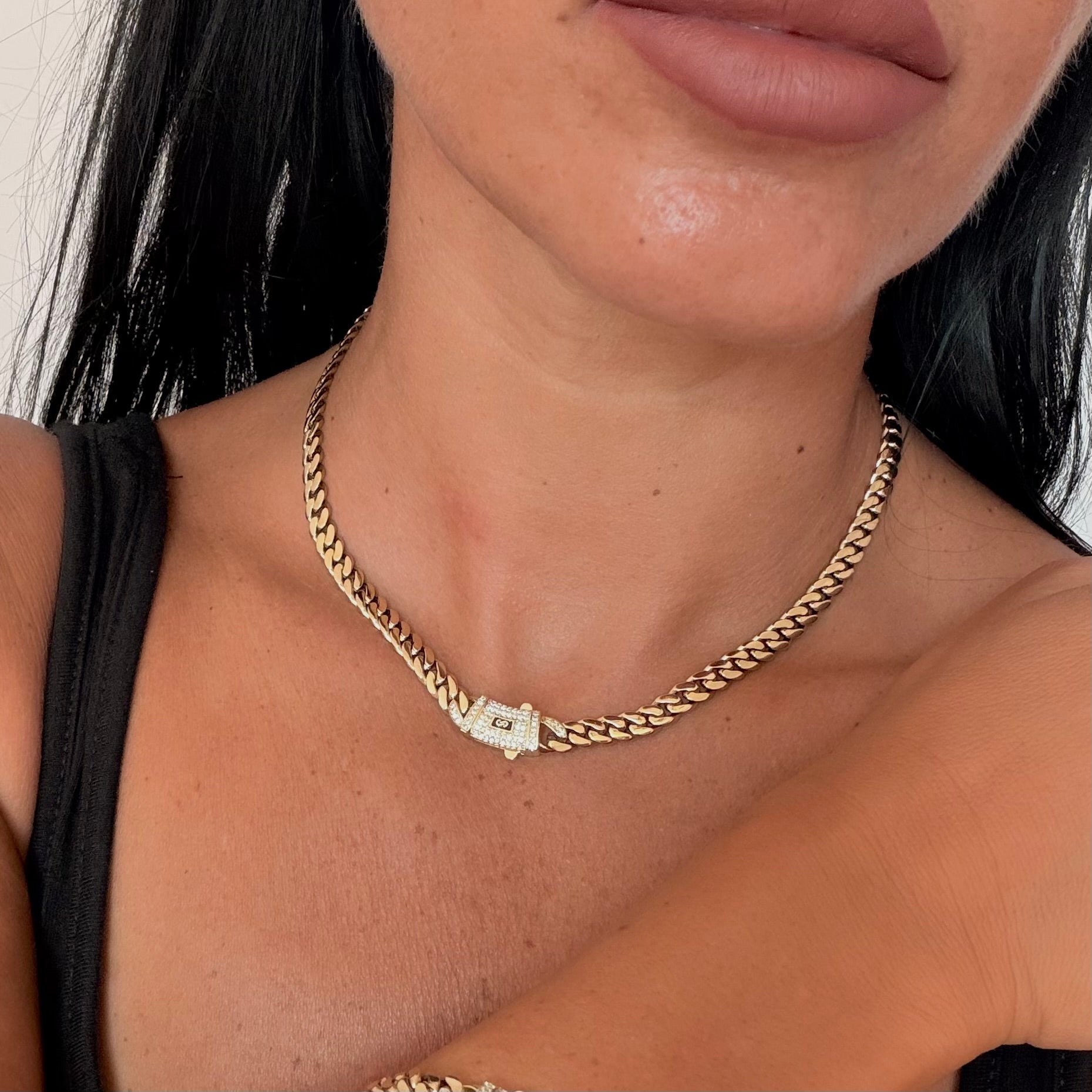 Colier Cuban Monaco 6MM placat cu Aur de 14K