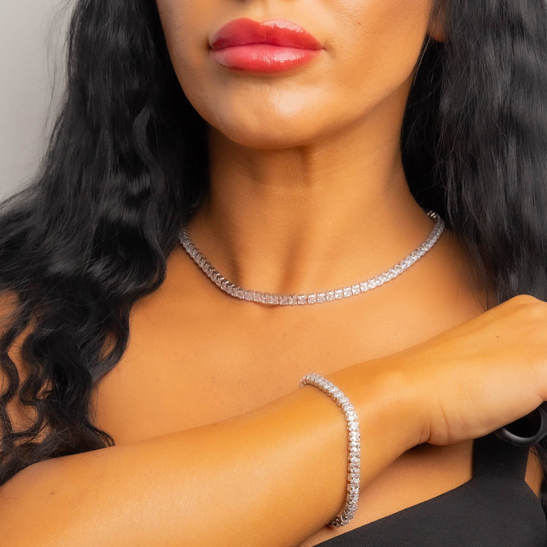 💎 Set Tennis – Colier și Brățară