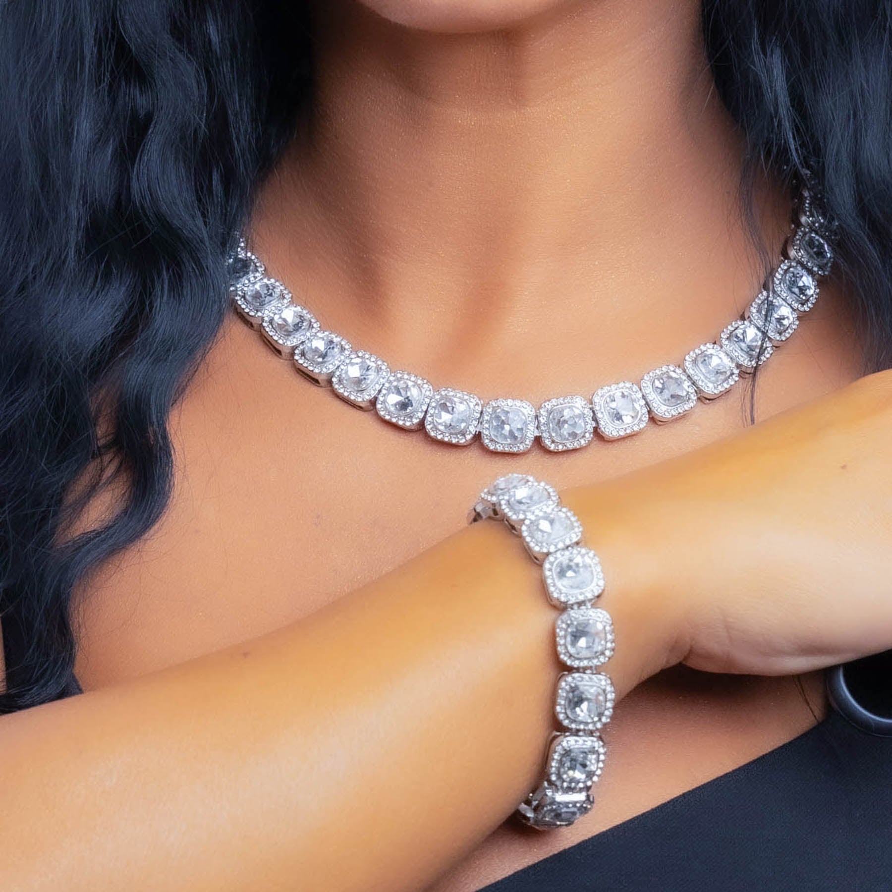 💎 Set Big Diamond – Colier și Brățară Statement