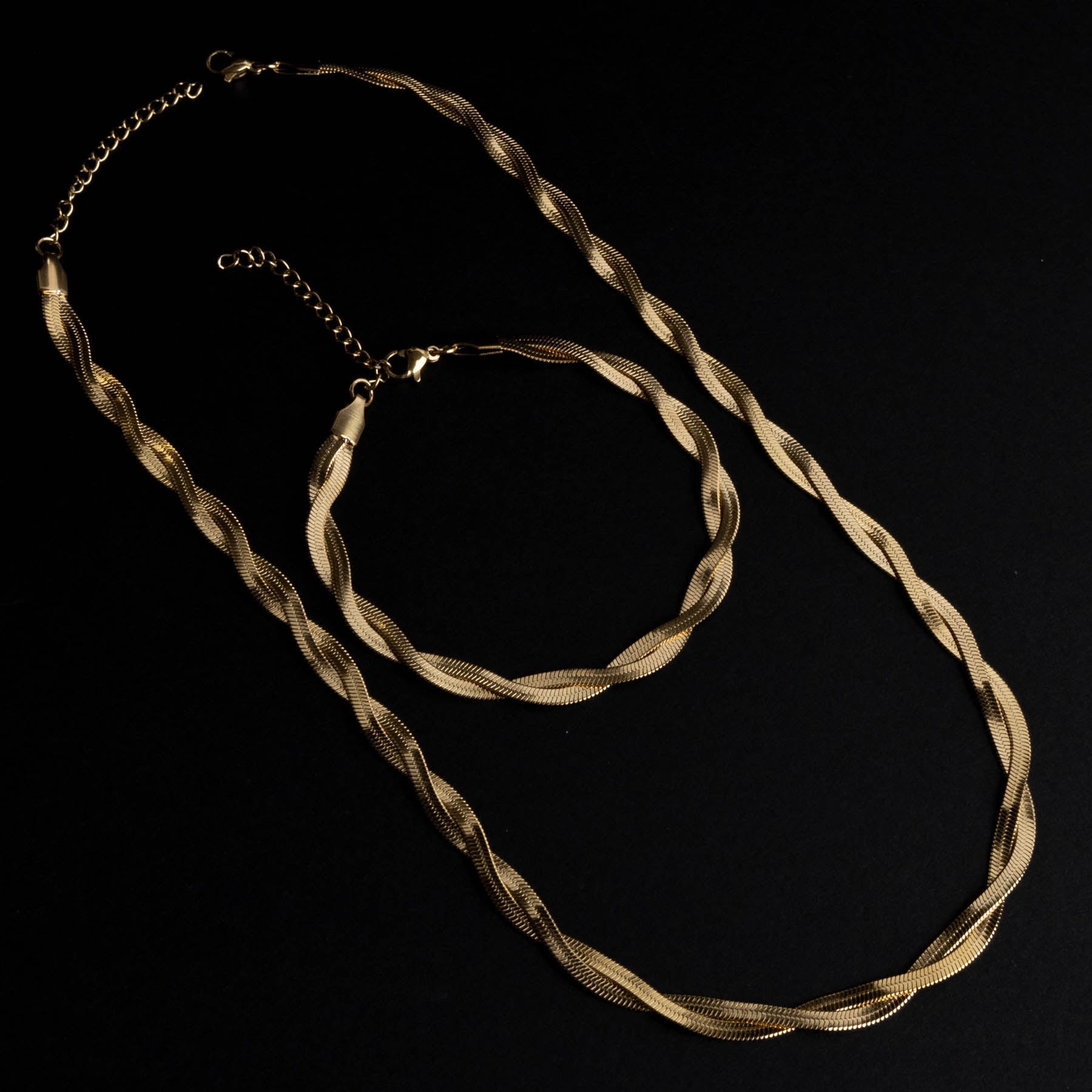 🐍 Set Snake Dublu: Colier și Brățară Unisex ✨