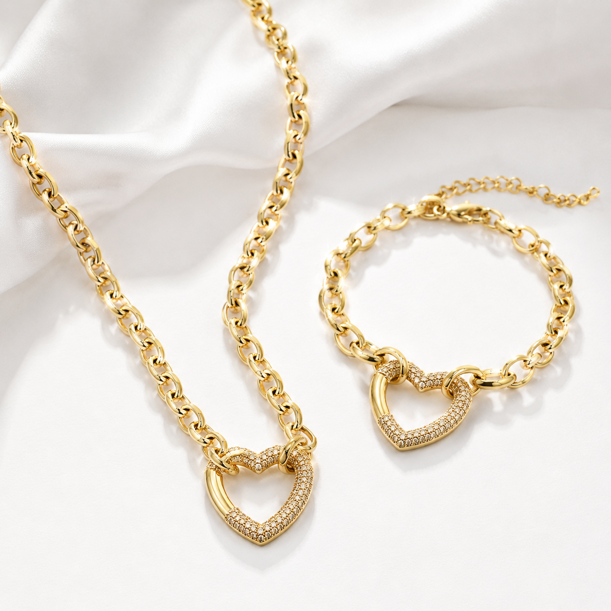 Set Queen Heart placat cu Aur