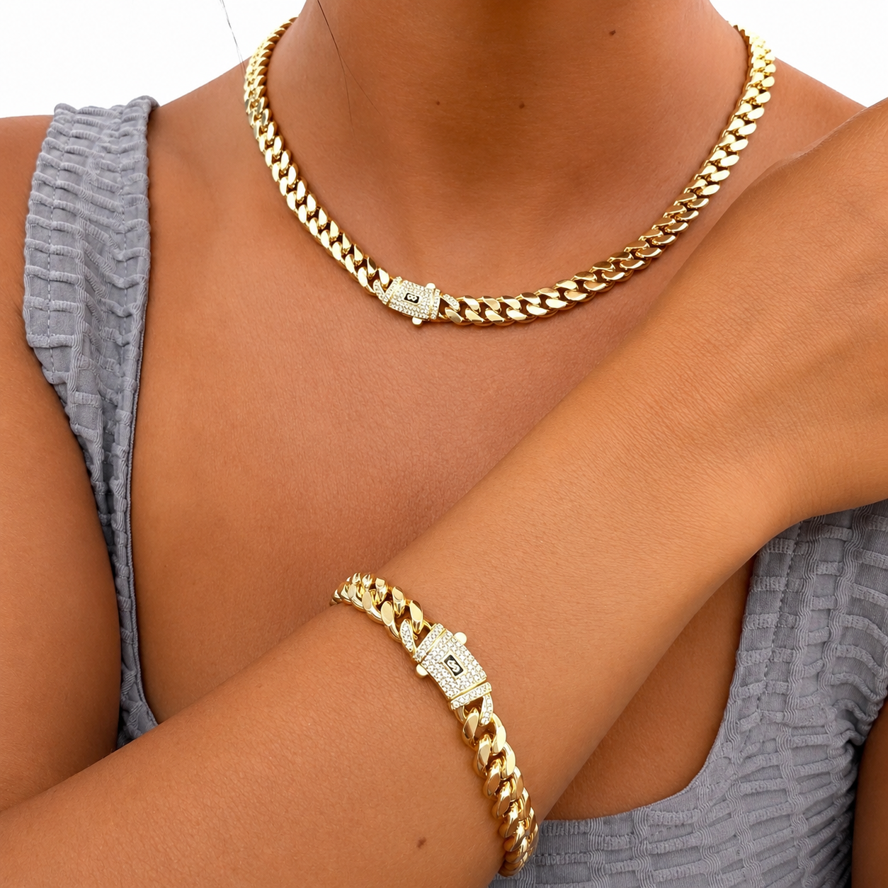Set Cuban Monaco 8MM placat cu Aur
