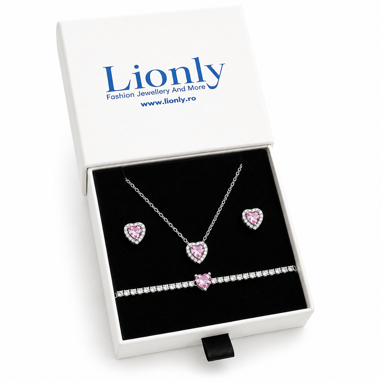 Set Pink Love placat cu Argint