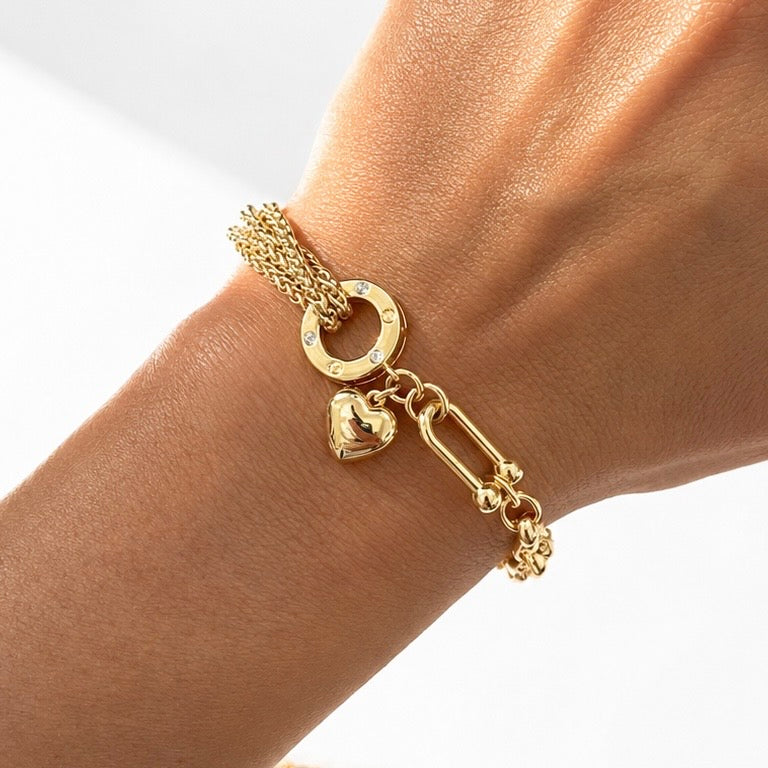 Brățara Love Charm – Placată cu Aur 18K
