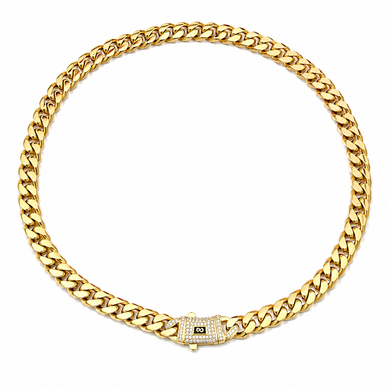 Colier Cuban Monaco 8MM placat cu Aur 14K