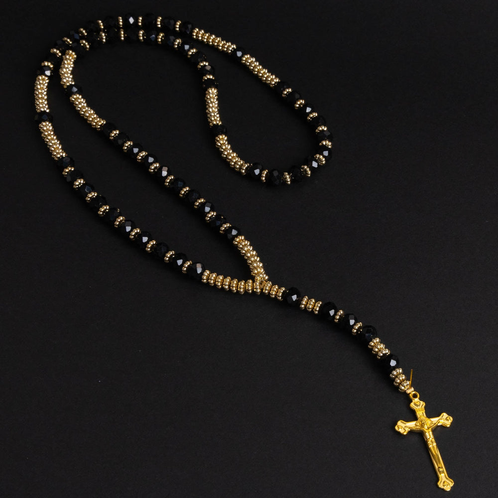 Colier Black-Gold Cross