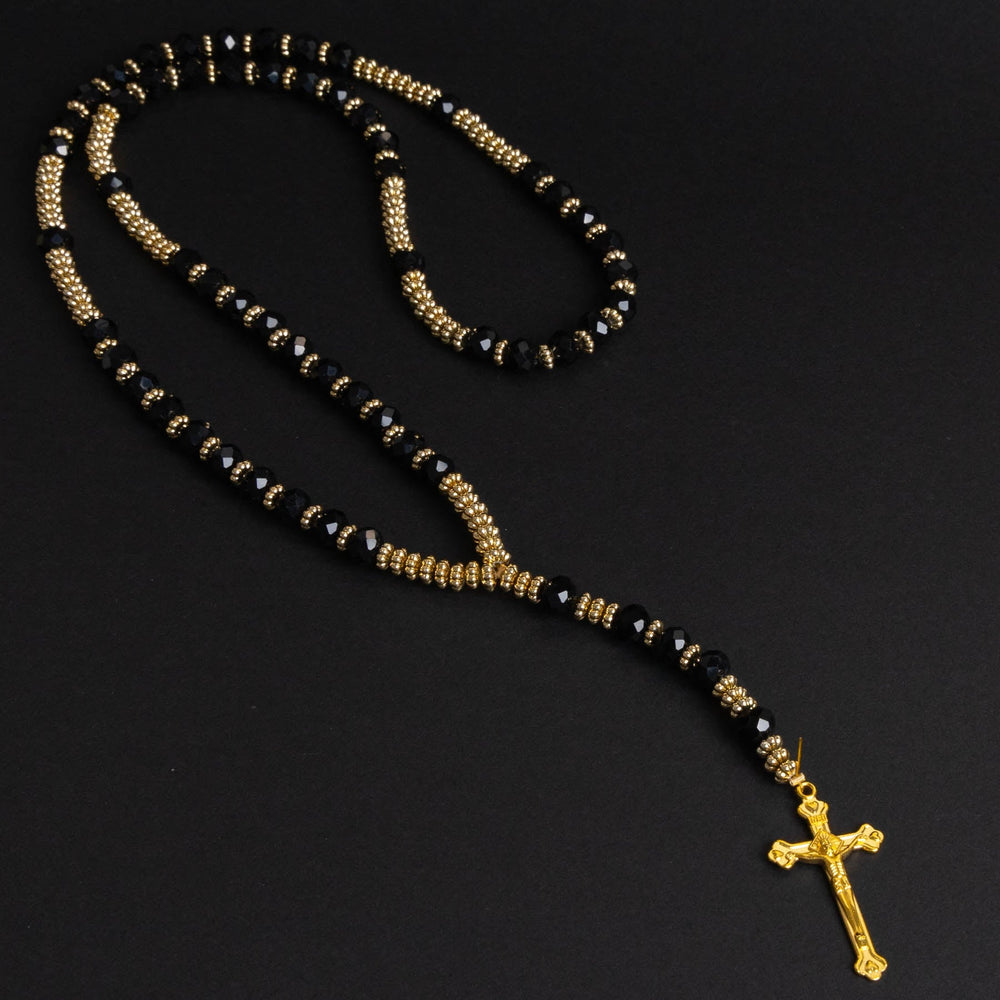Colier Black-Gold Cross