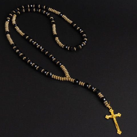 Colier Black-Gold Cross