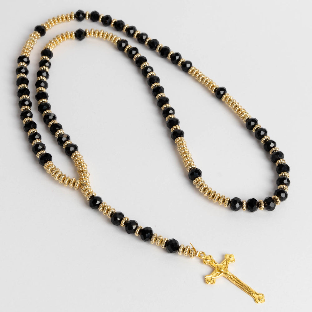Colier Black-Gold Cross