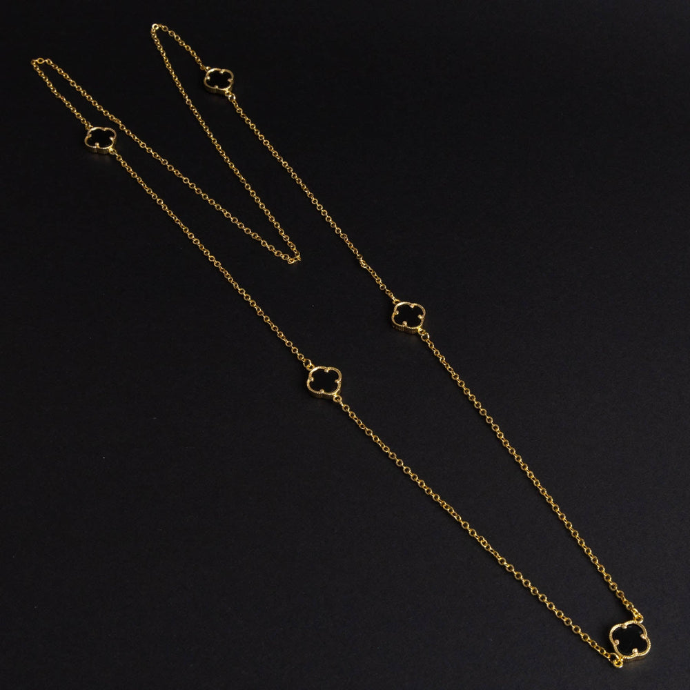 🟡 Colier Clover Gold 90 cm Placat cu Aur