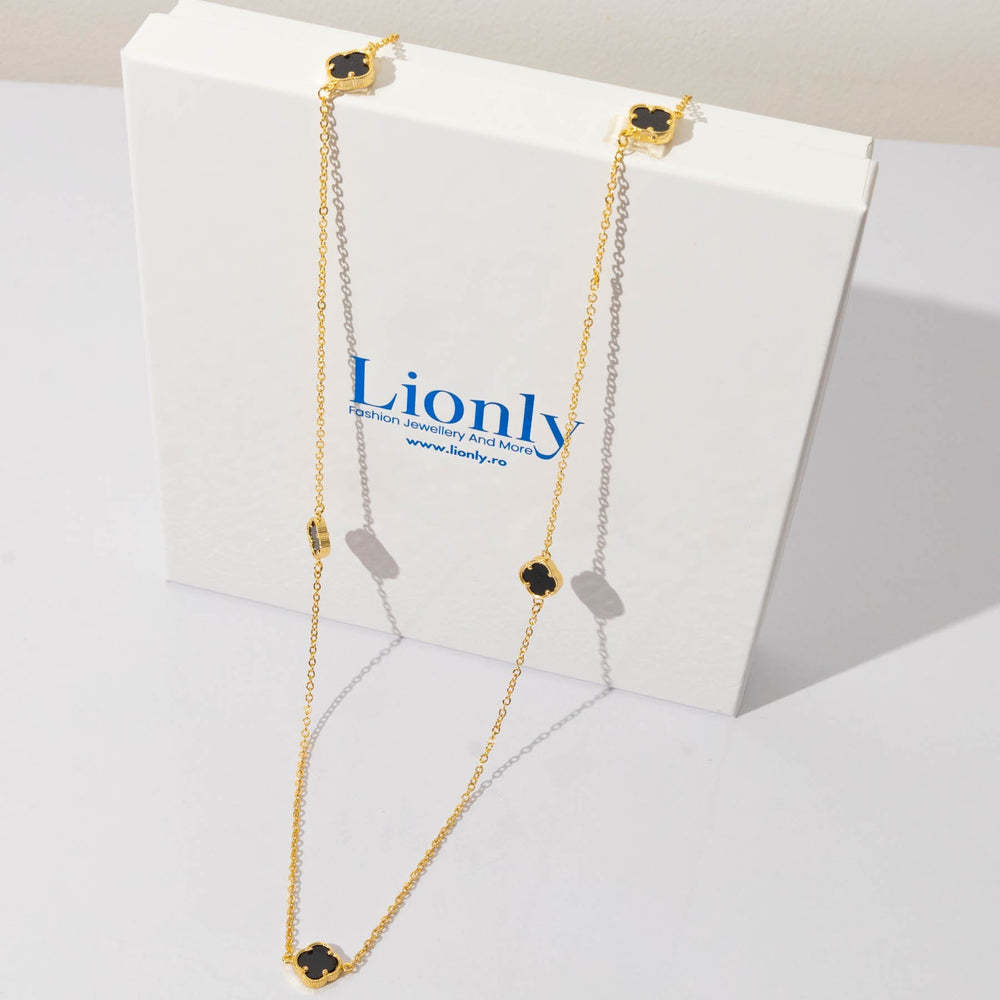 🟡 Colier Clover Gold 90 cm Placat cu Aur