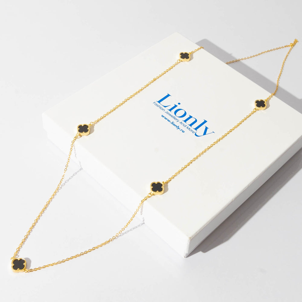 🟡 Colier Clover Gold 90 cm Placat cu Aur