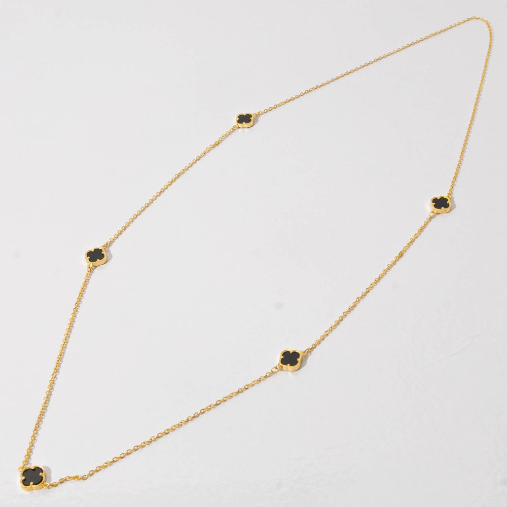 🟡 Colier Clover Gold 90 cm Placat cu Aur