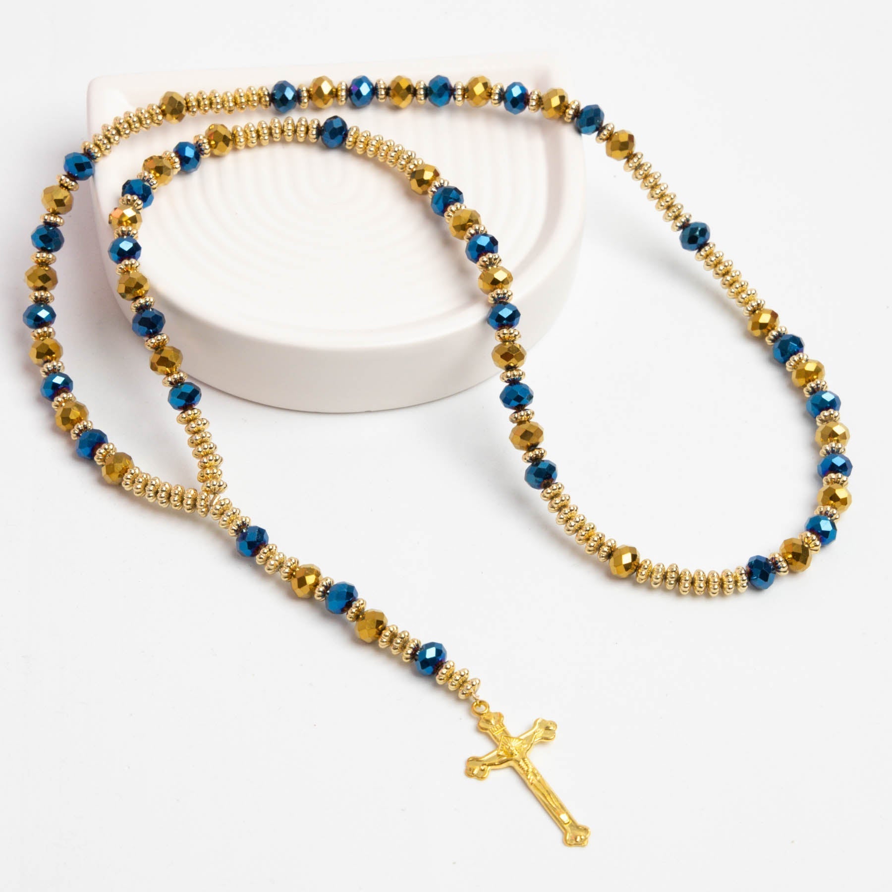 Colier Bl-Gold Cross