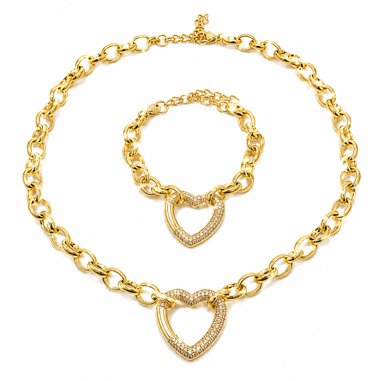 Set Queen Heart placat cu Aur