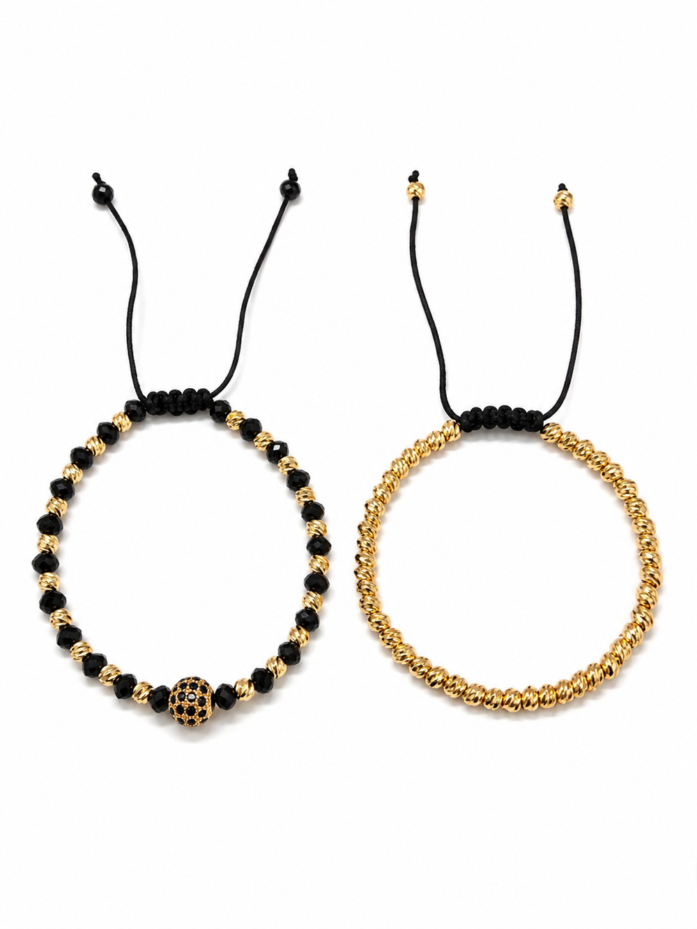 Set 2 Brățări Bărbațești Black & Gold – Power Duo