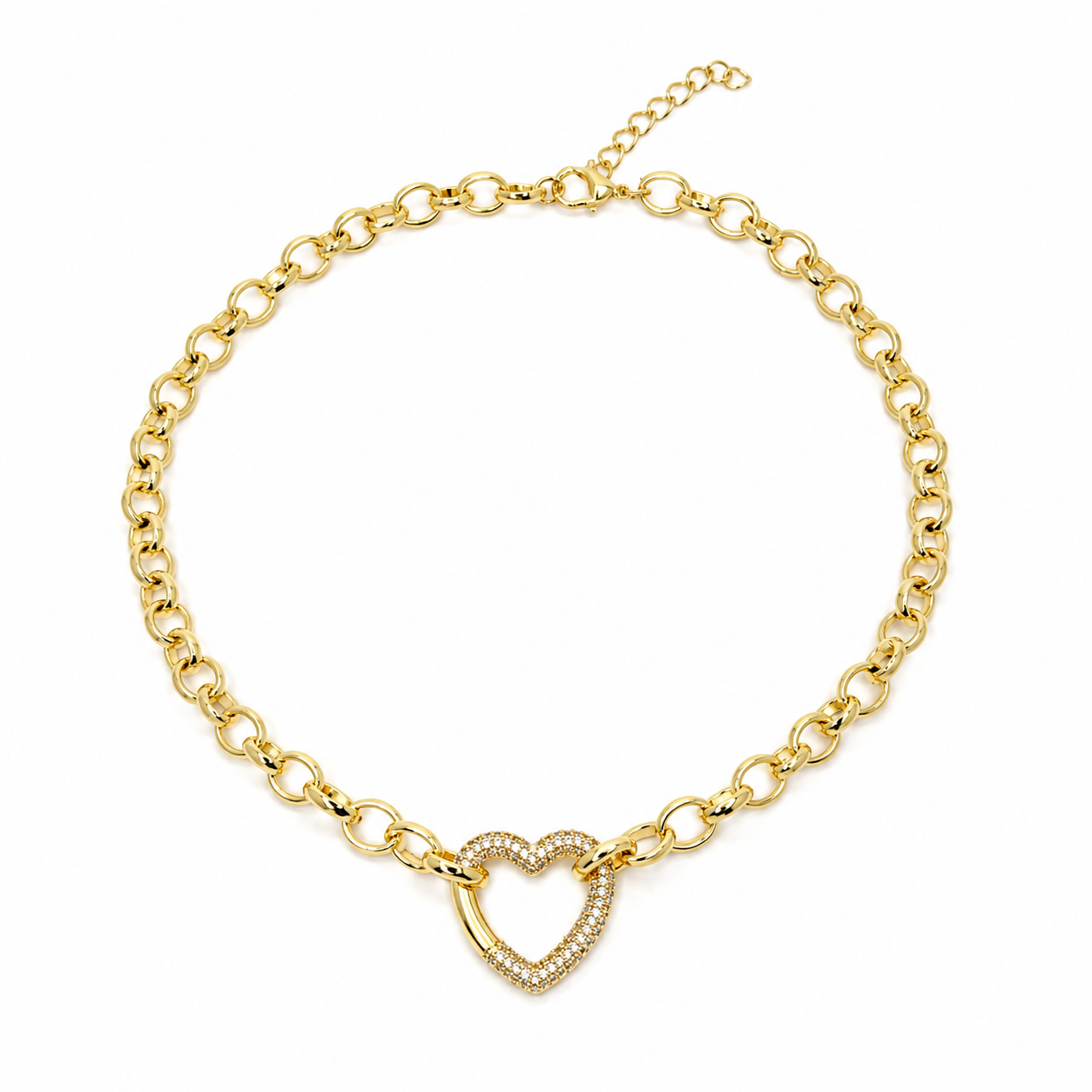 Colierul Queen Heart placat cu Aur