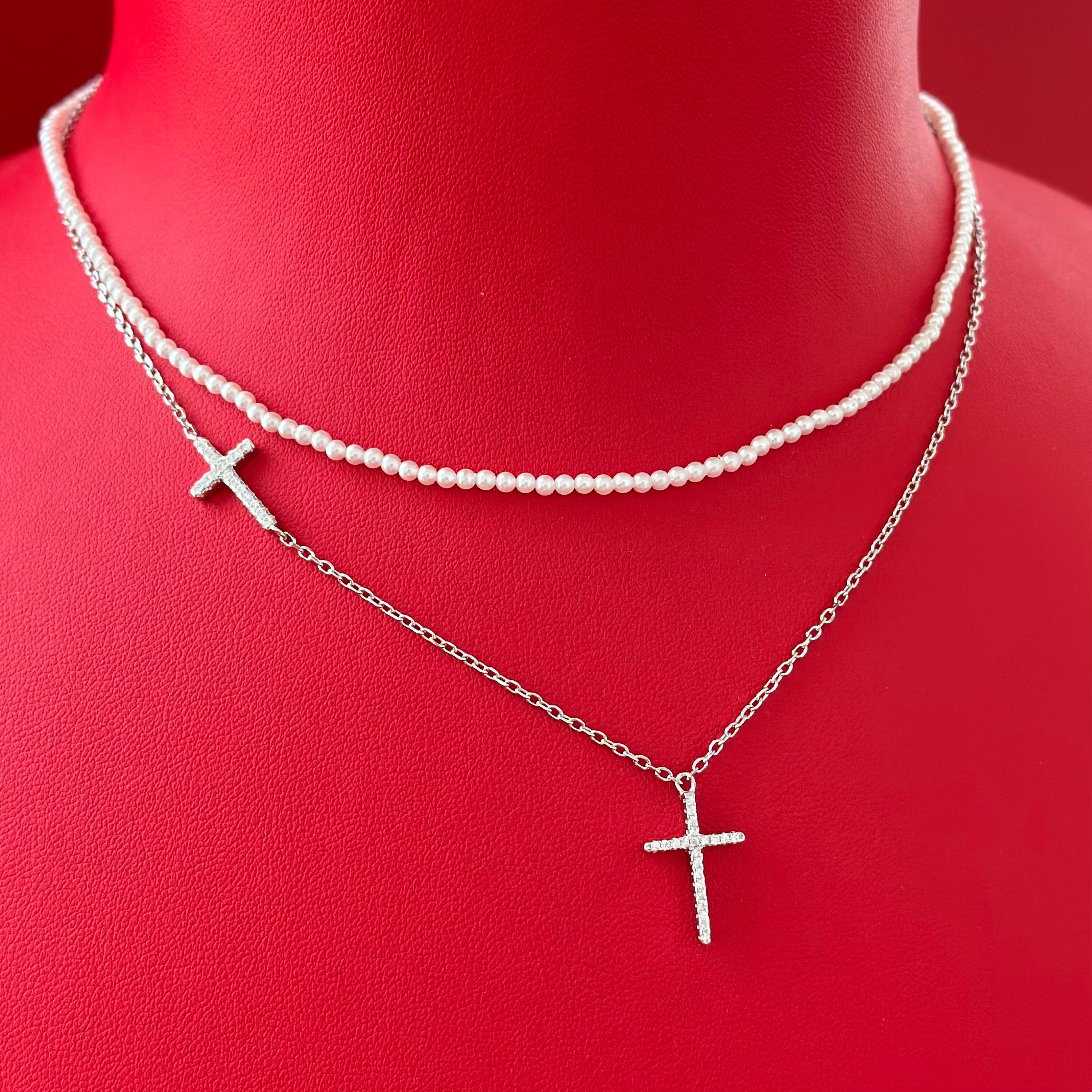 Colier din Argint Pearl-Cross