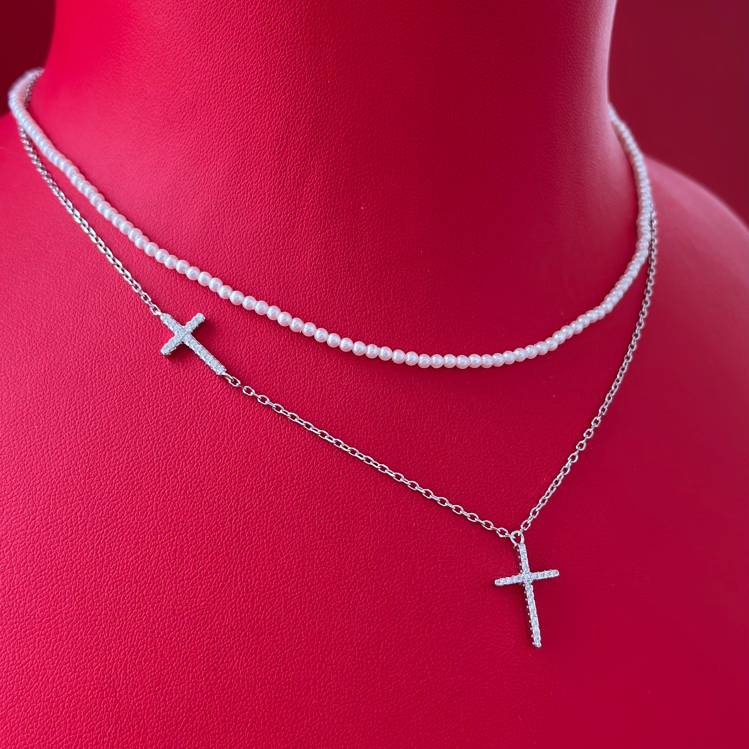Colier din Argint Pearl-Cross