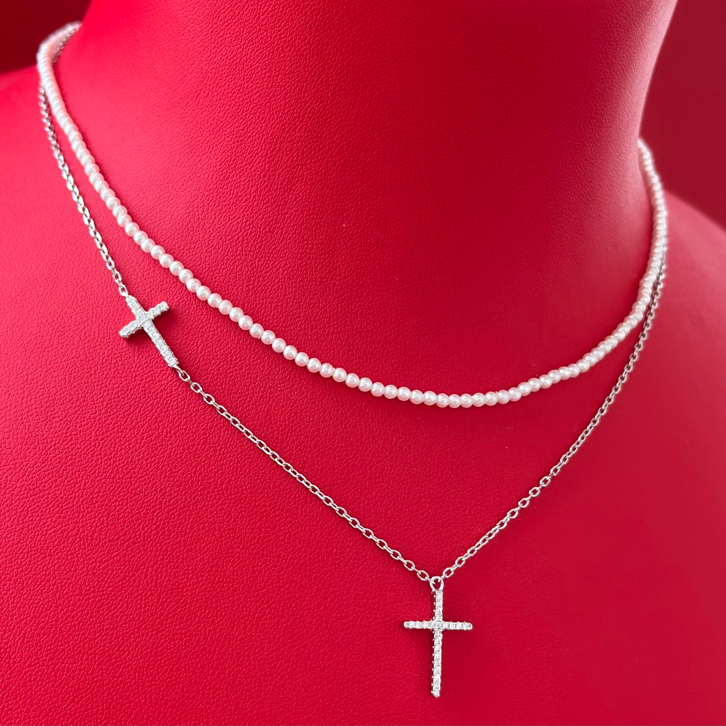Colier din Argint Pearl-Cross