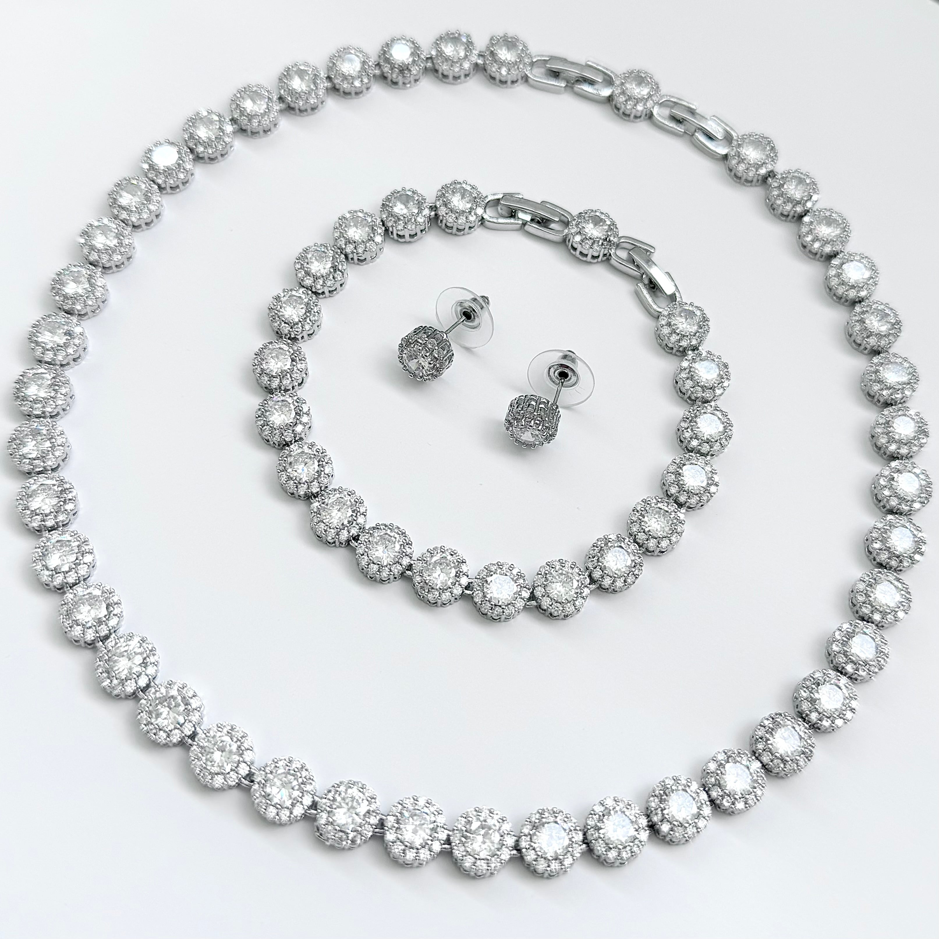 ✨ Set Lux 3 Piese Zirconia AAA+ (Colier, Brățară, Cercei)