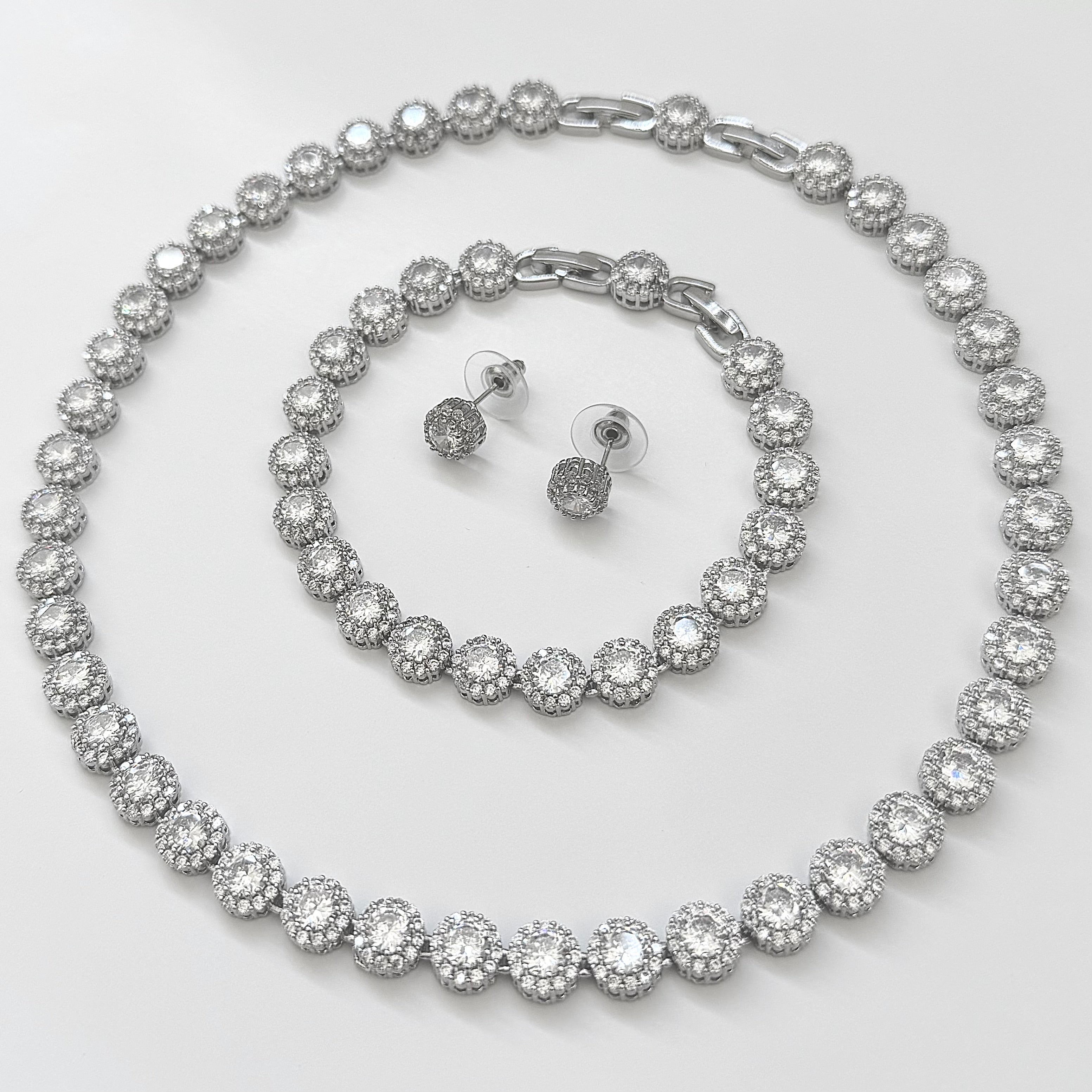 ✨ Set Lux 3 Piese Zirconia AAA+ (Colier, Brățară, Cercei)