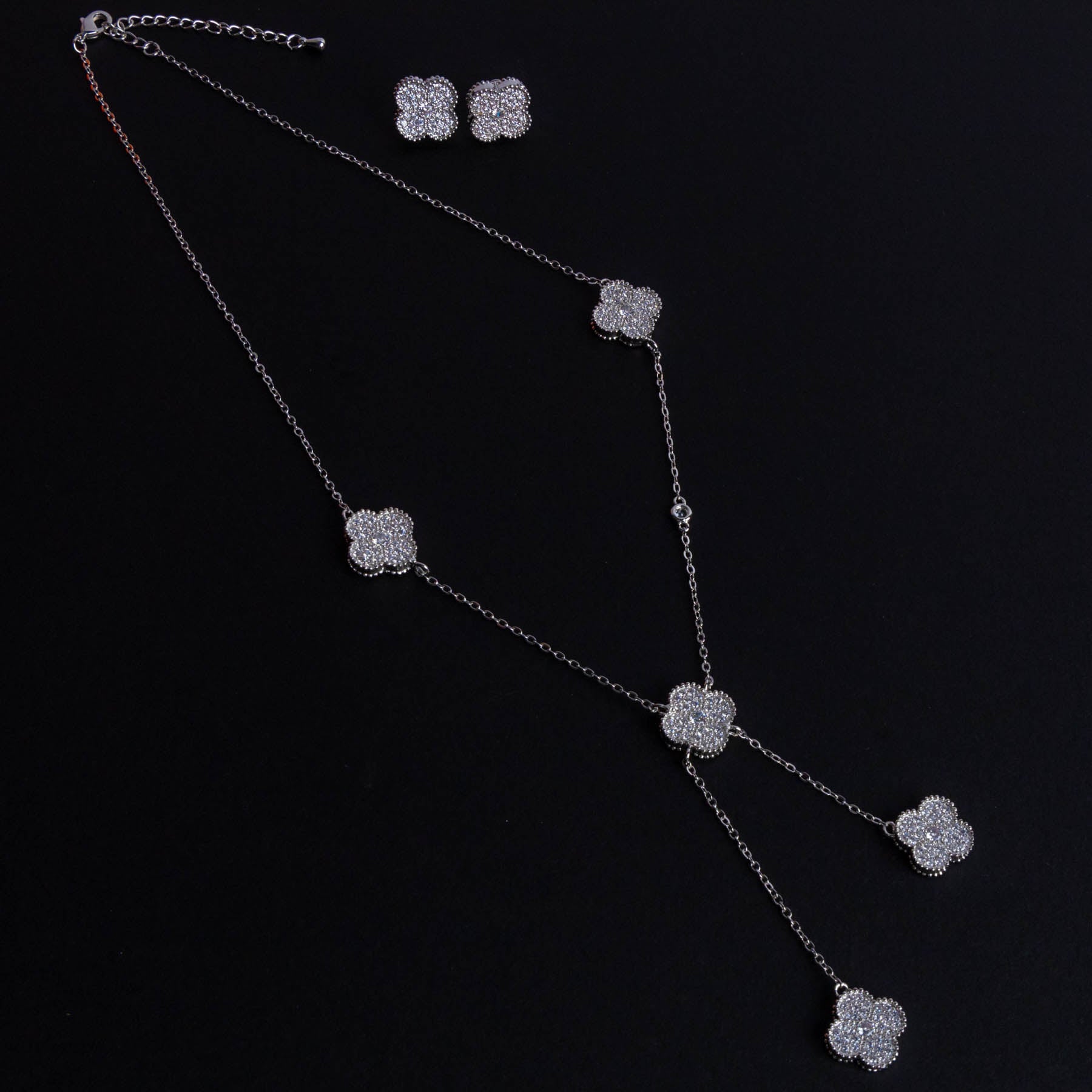 Set Colier&Cercei Flower Silver