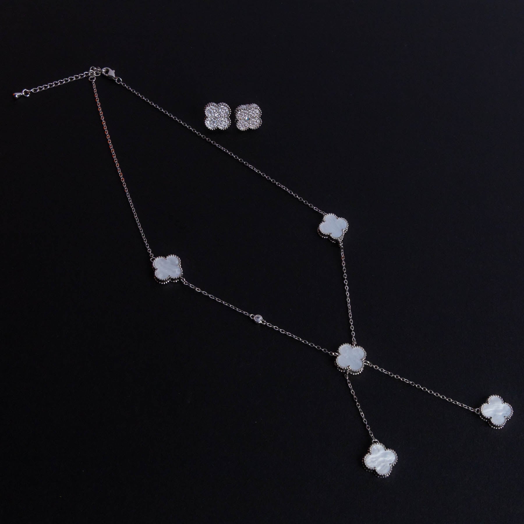 Set Colier&Cercei Flower Silver