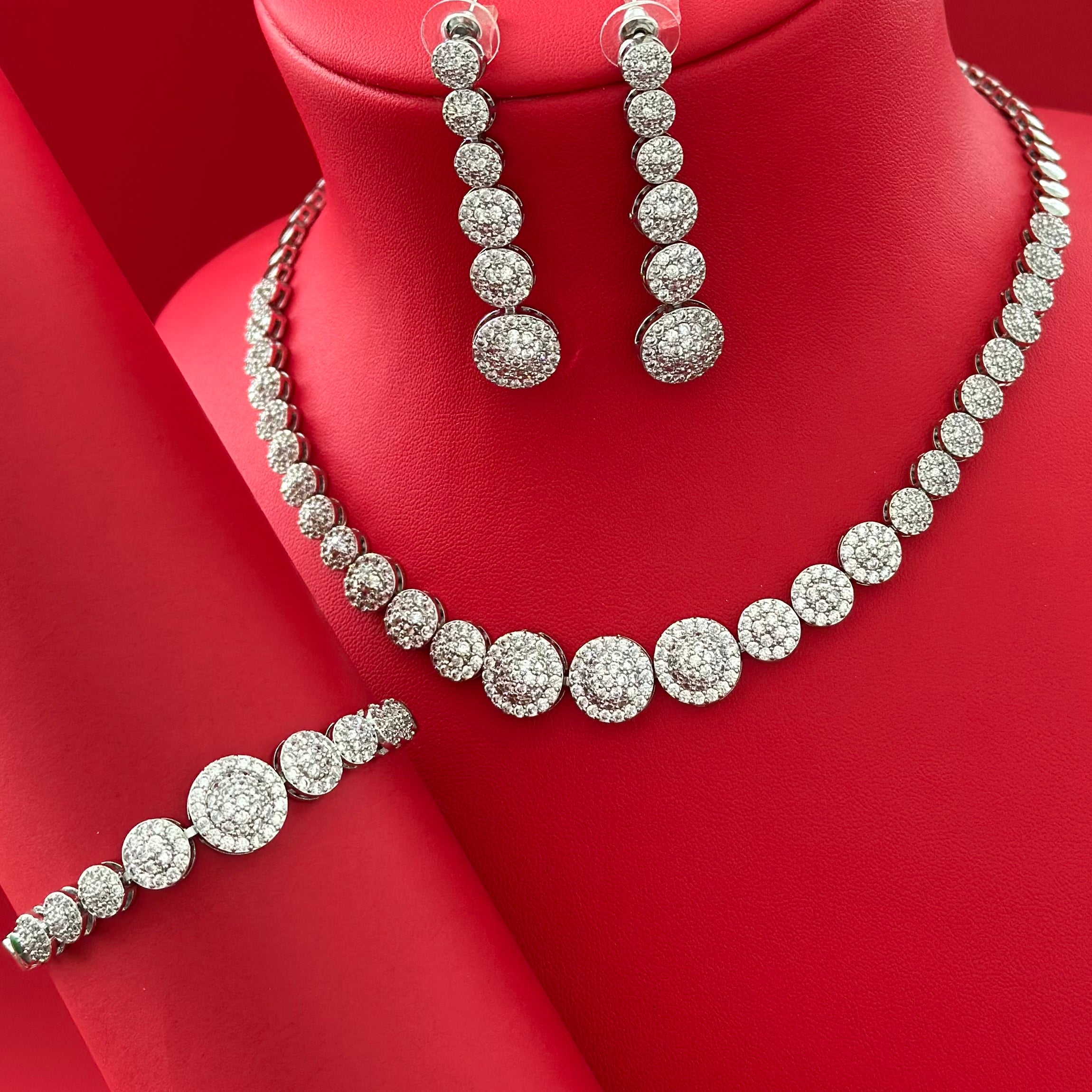 🩶 ✨ Set Diamond Queen – Silver