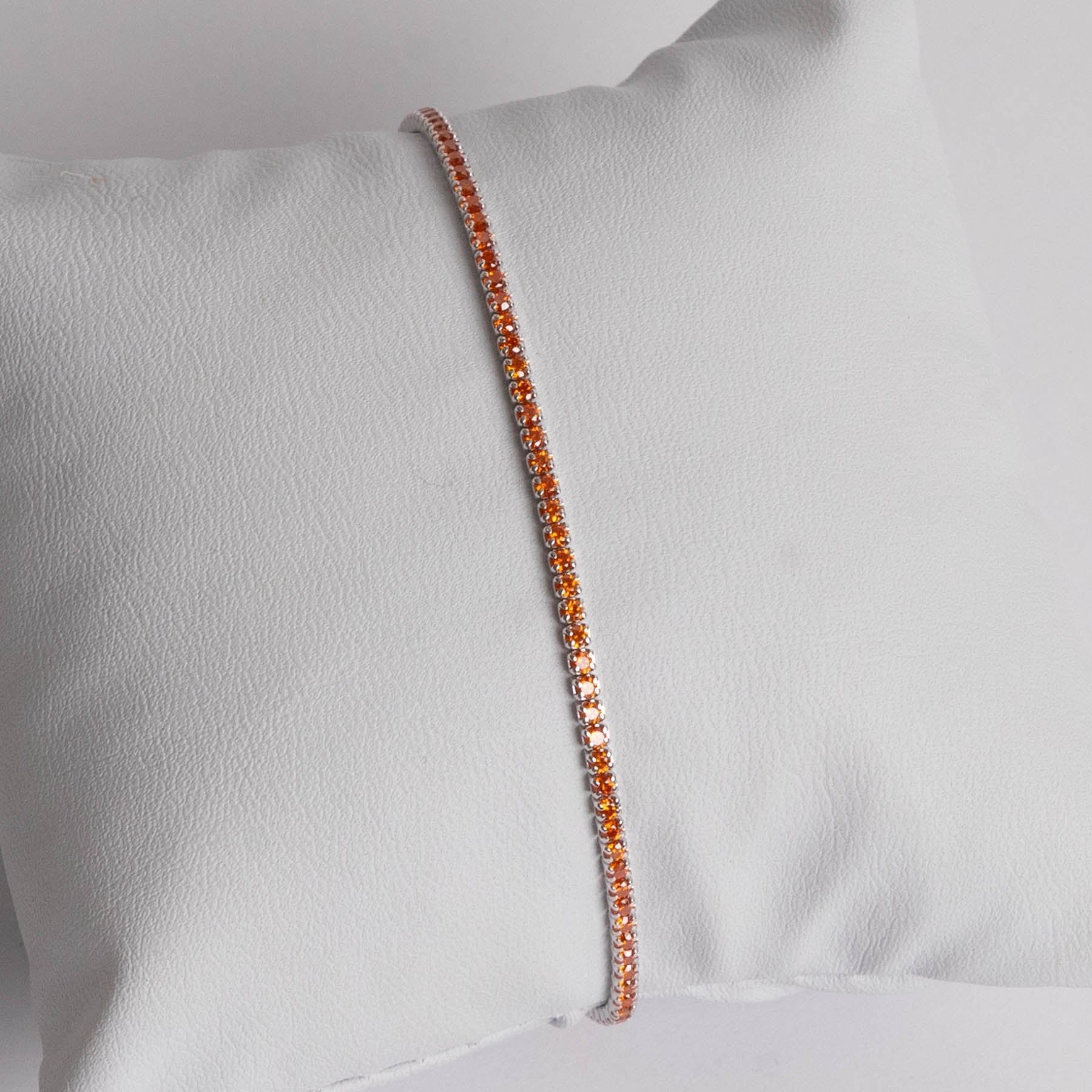 Bratara Tennis Argint cu Pietre Orange