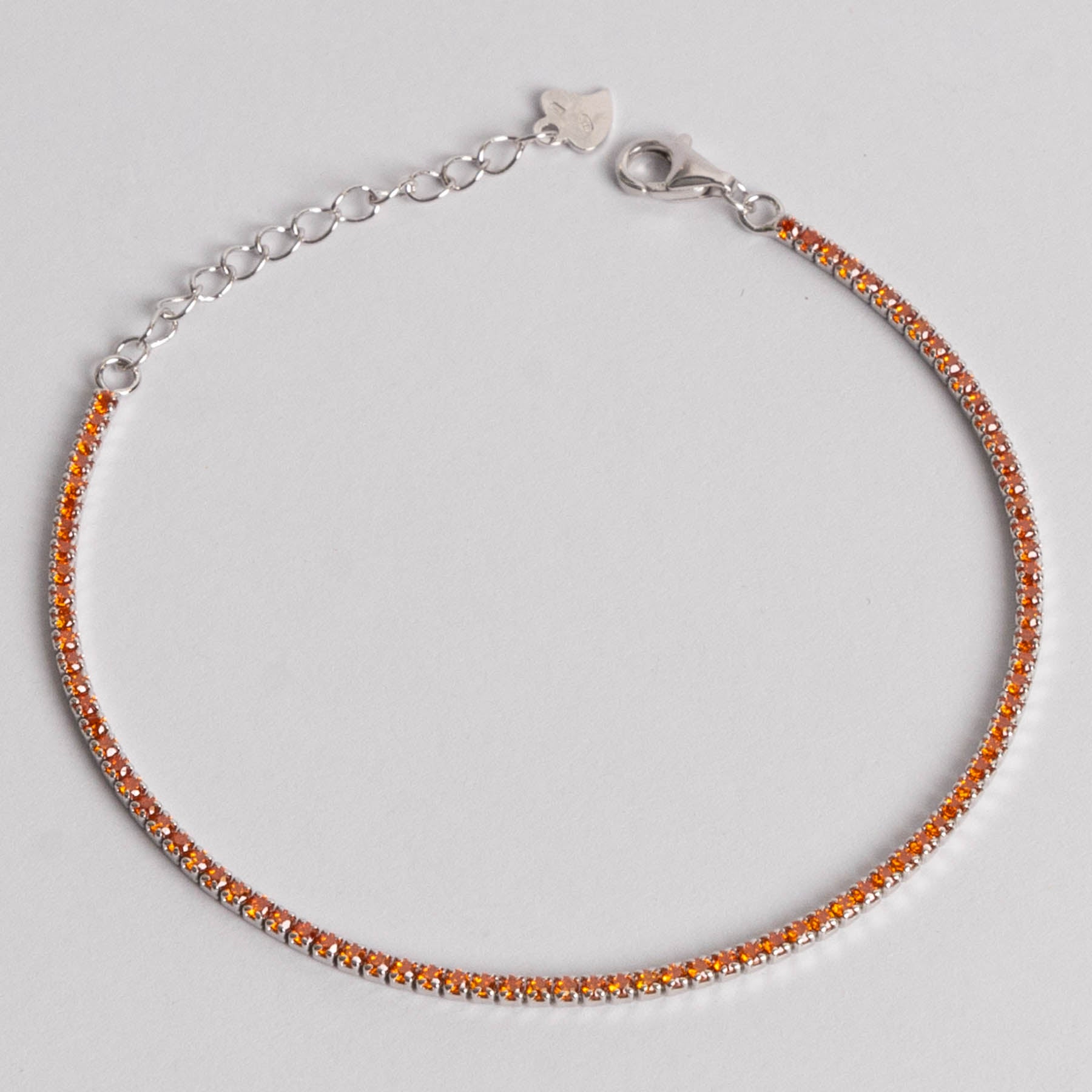 Bratara Tennis Argint cu Pietre Orange