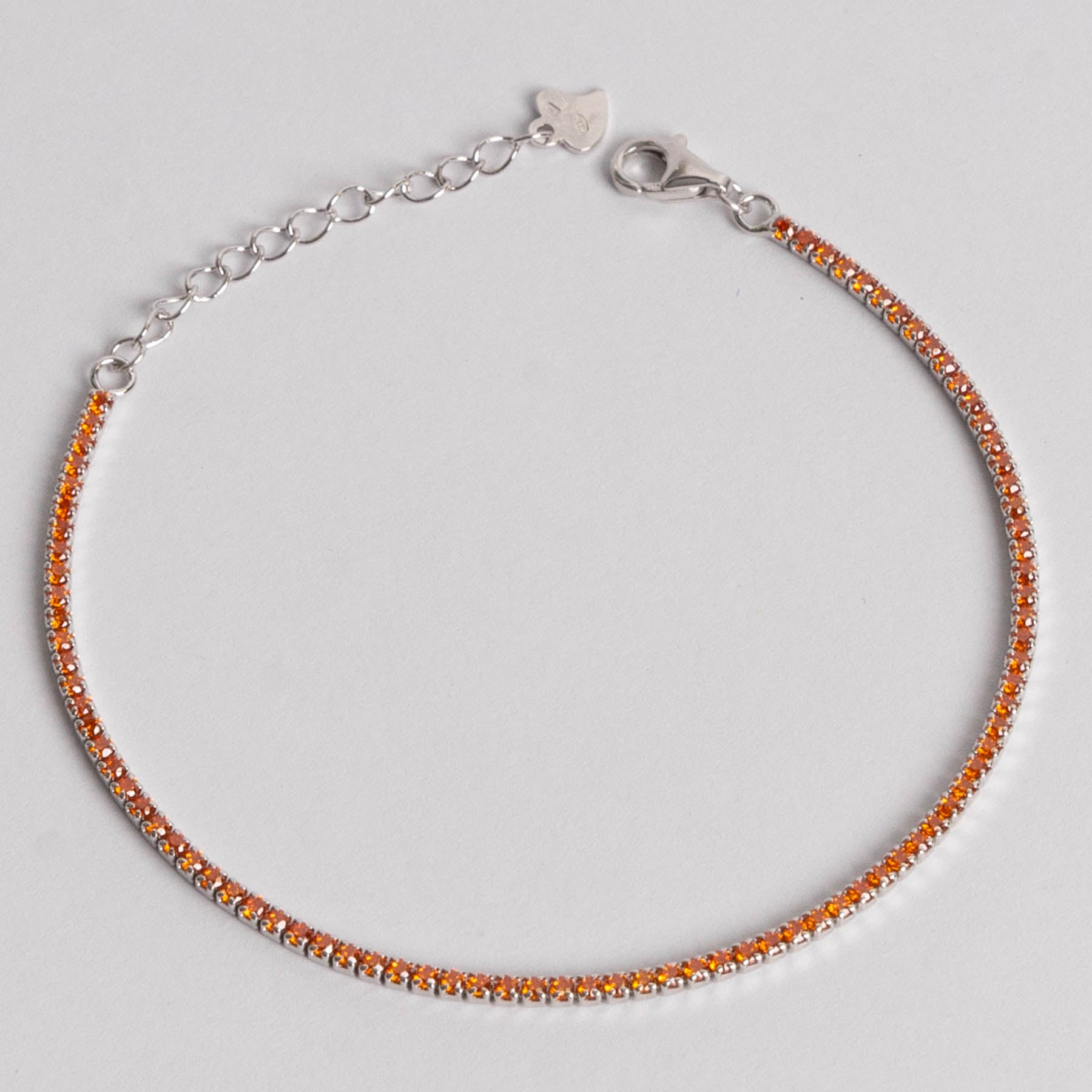 Bratara Tennis Argint cu Pietre Orange