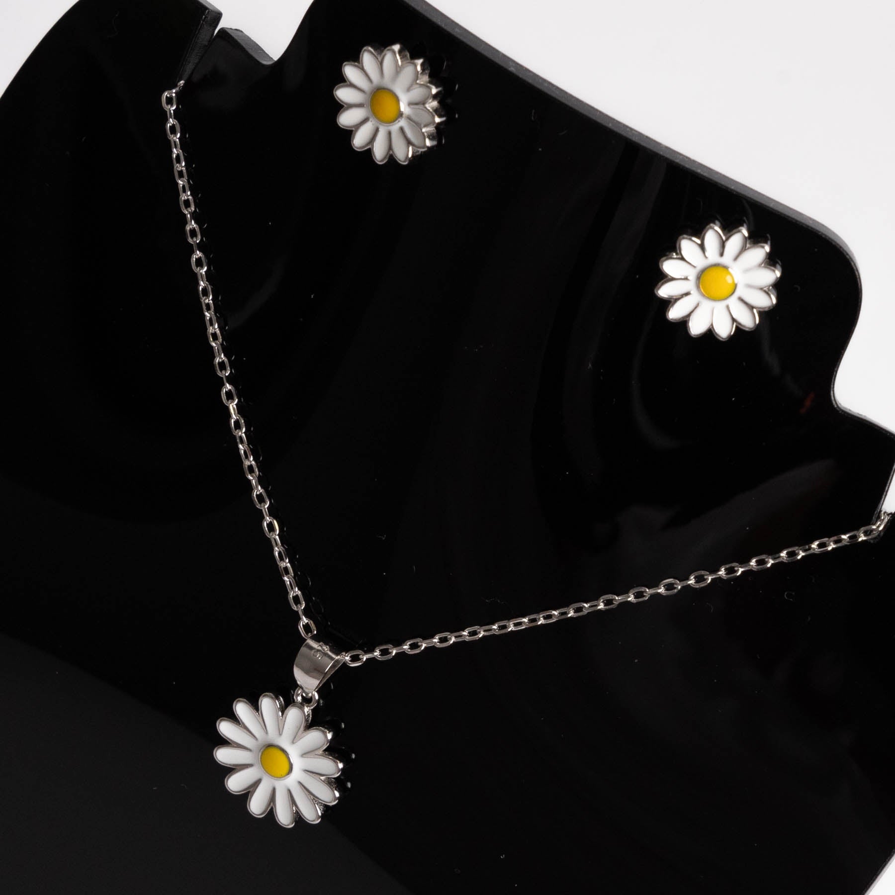 🌼 Set Floare de Soare din Argint 925