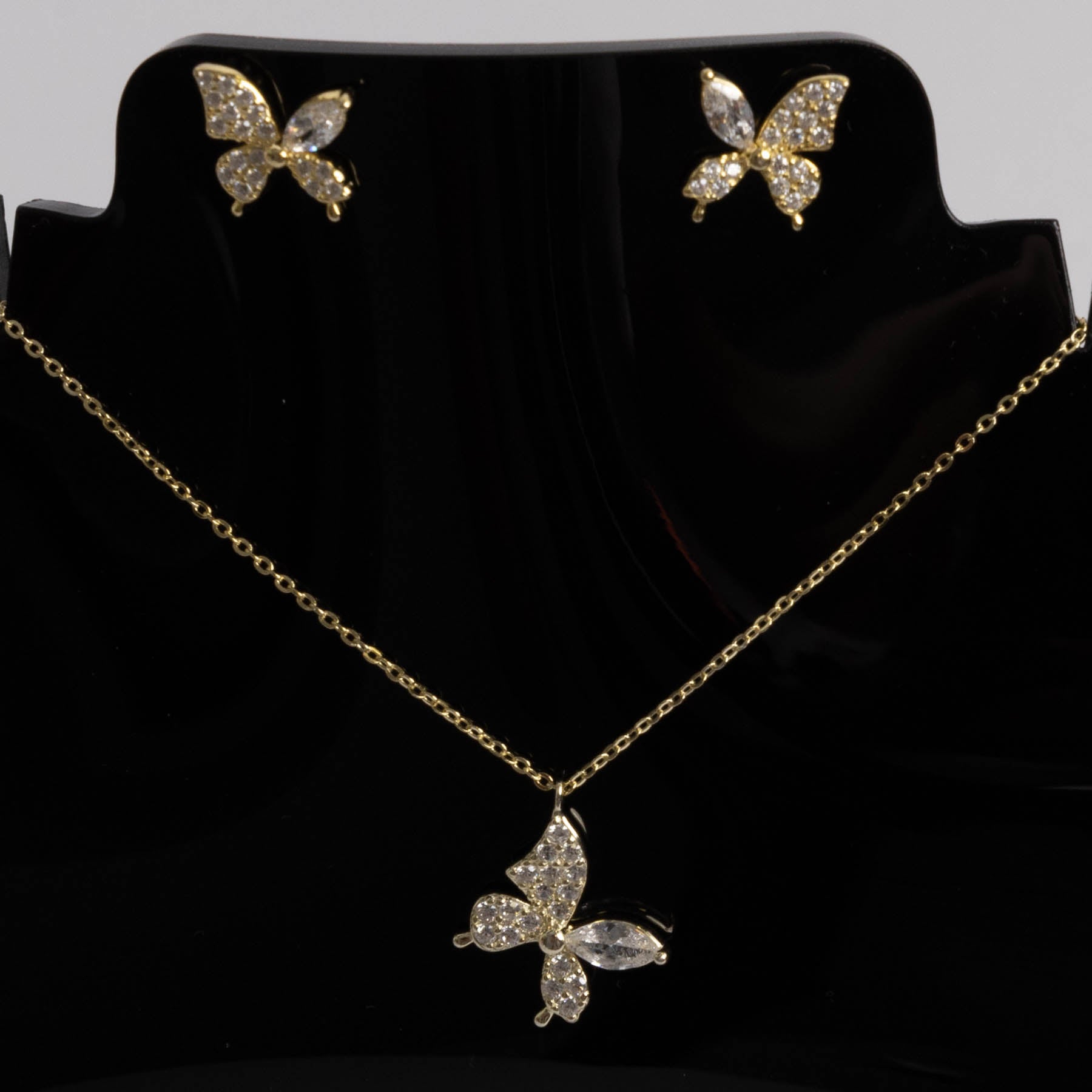 🦋 Set „Golden Butterfly” din Argint 925 placat cu Aur