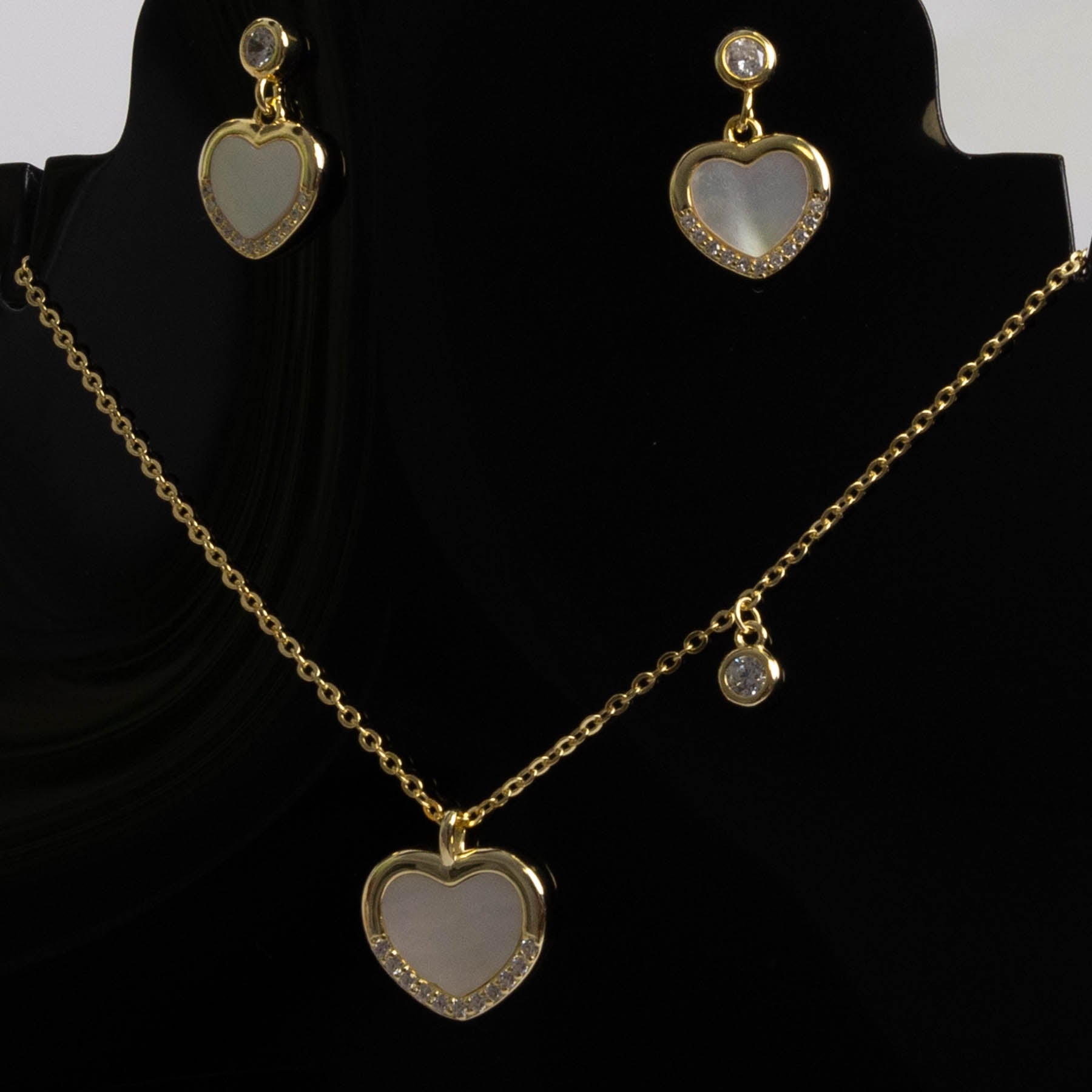 💖 Set Inimă de Cristal / Aur