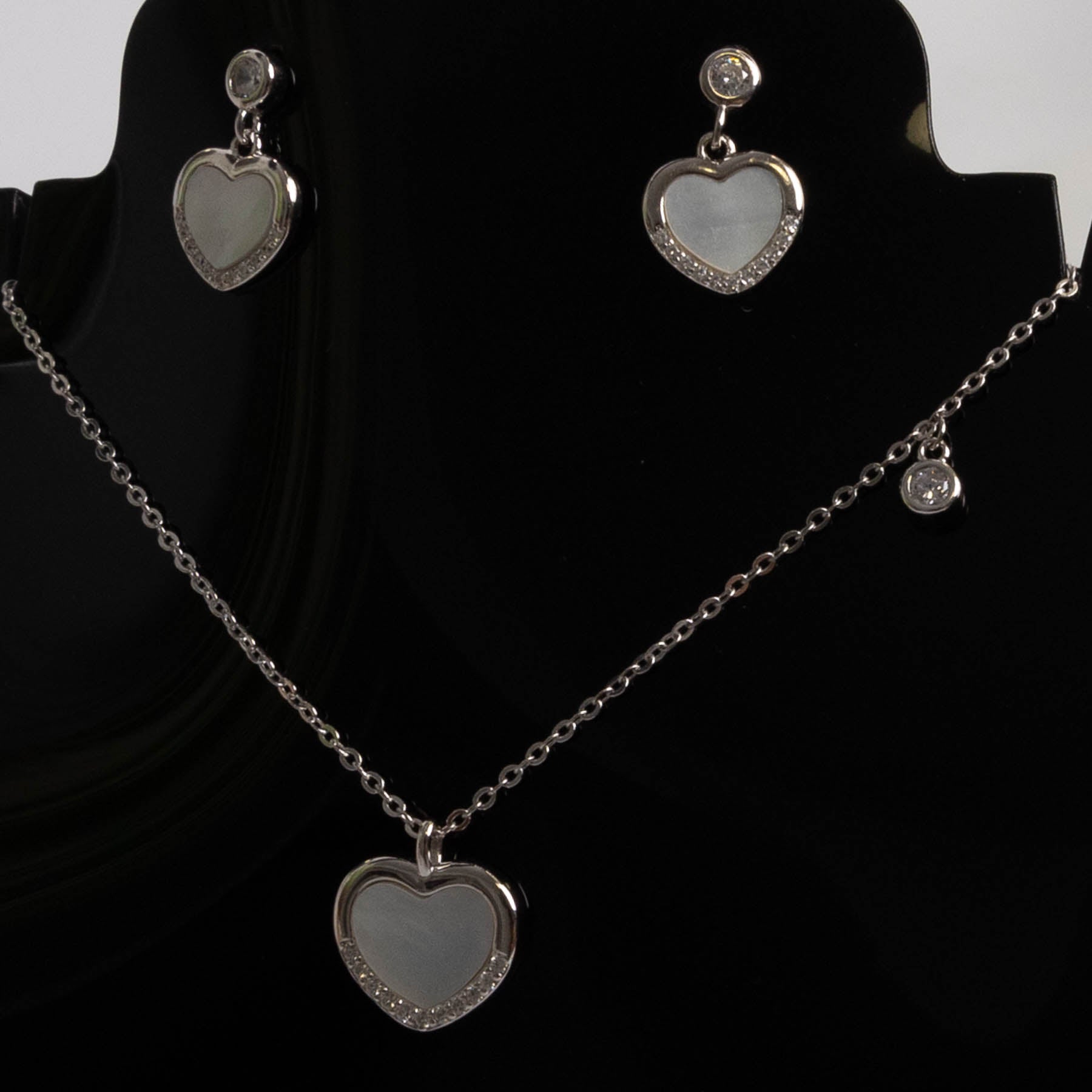 💖 Set Inimă de Cristal din Argint 925