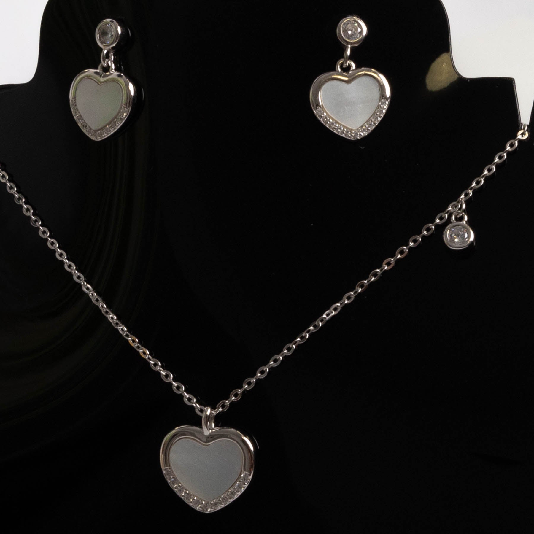 💖 Set Inimă de Cristal din Argint 925