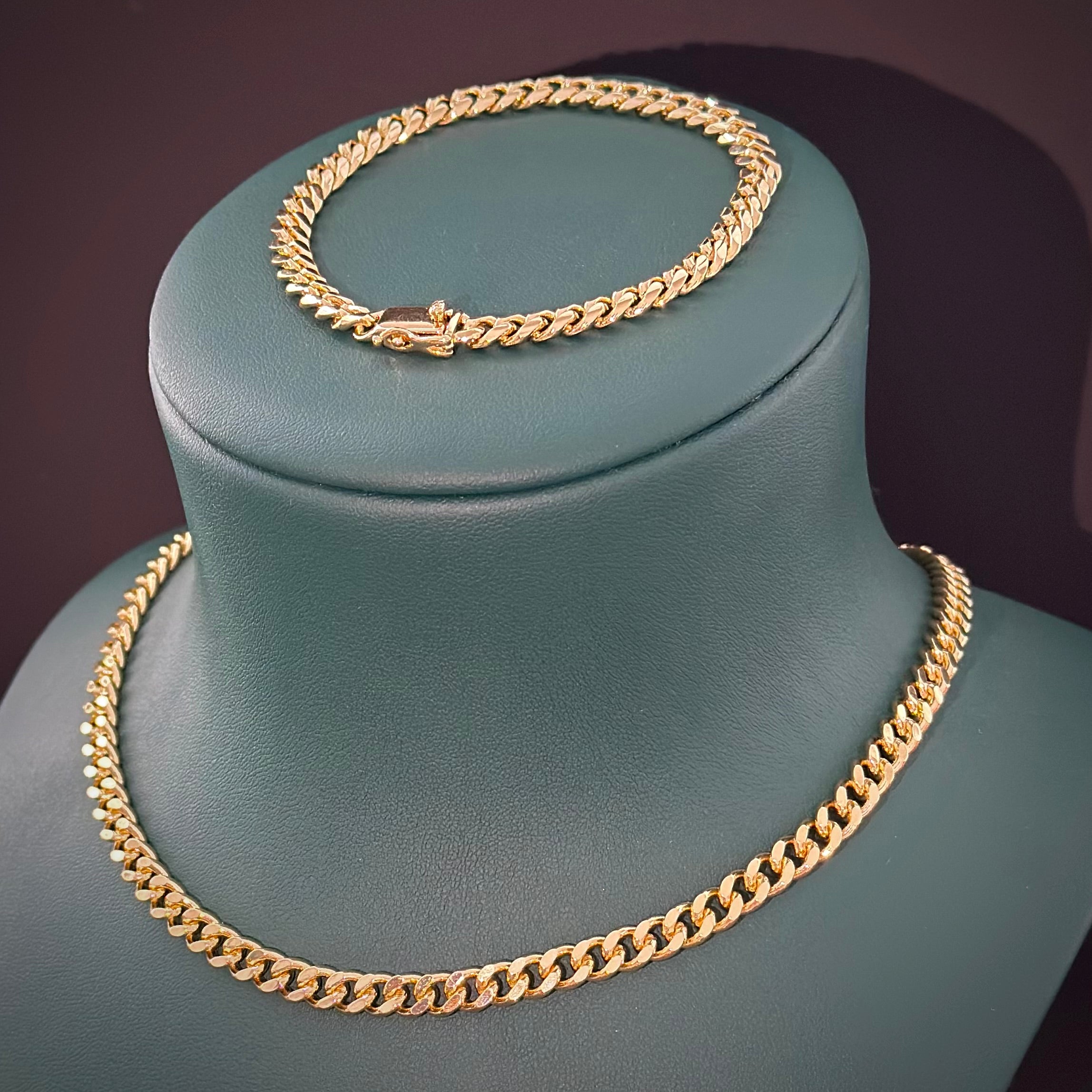 💥 Set Gold Cuban – Colier și Brățară Unisex