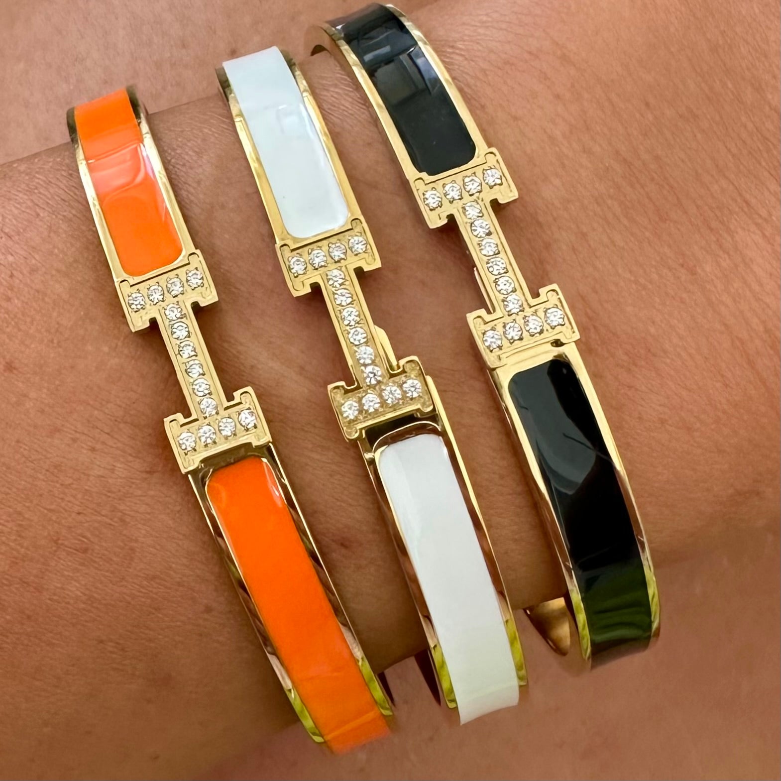 Bratara H Orange/White/Black