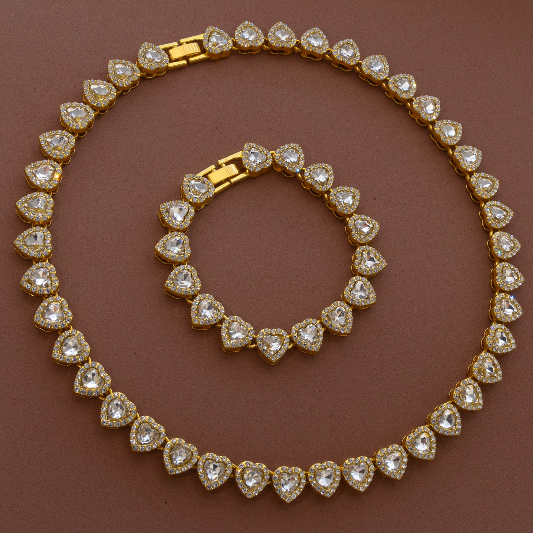 💛 Set Heart Gold – Colier și Brățară